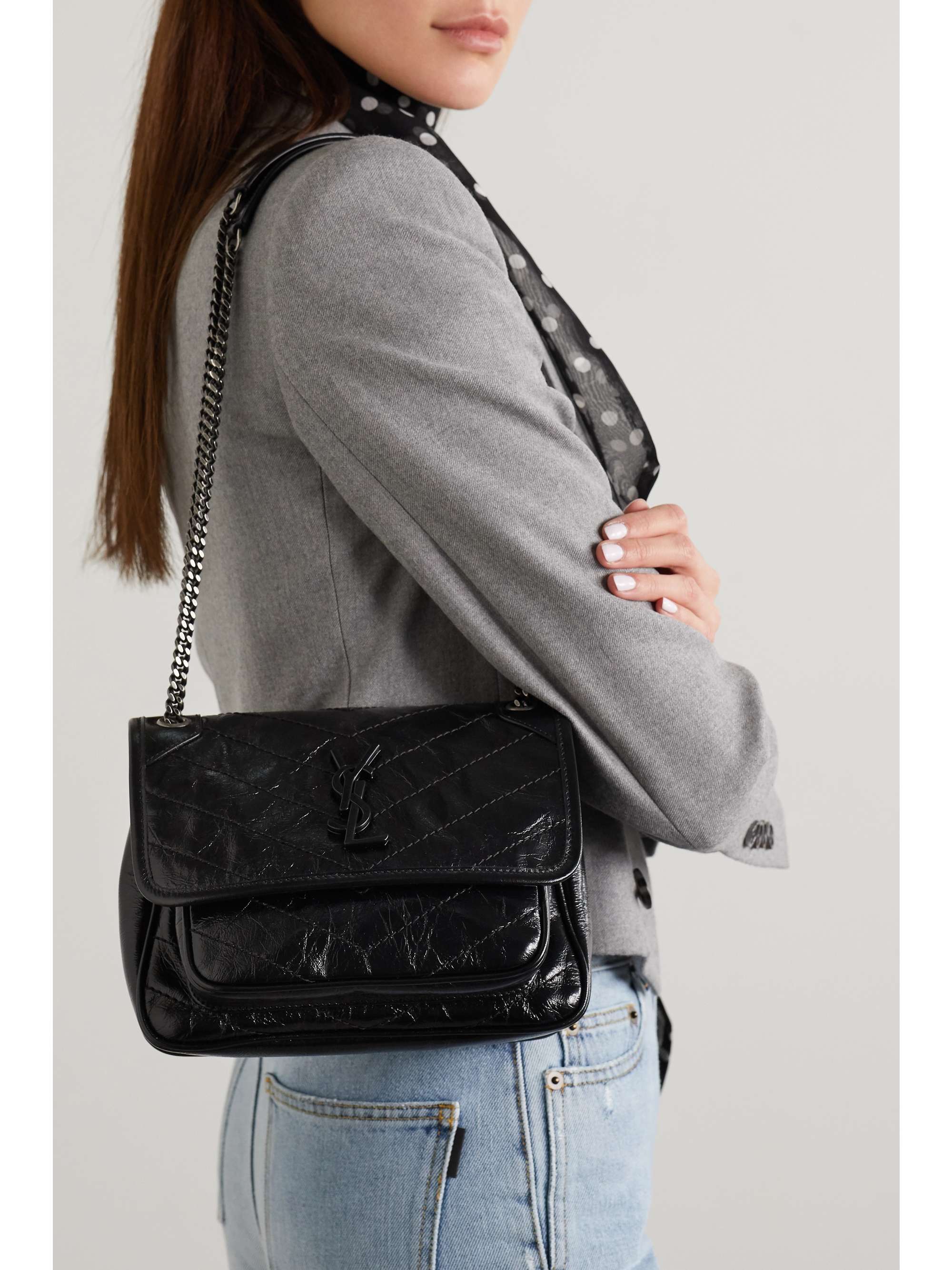 Saint Laurent Niki Baby Quilted Leather Crossbody