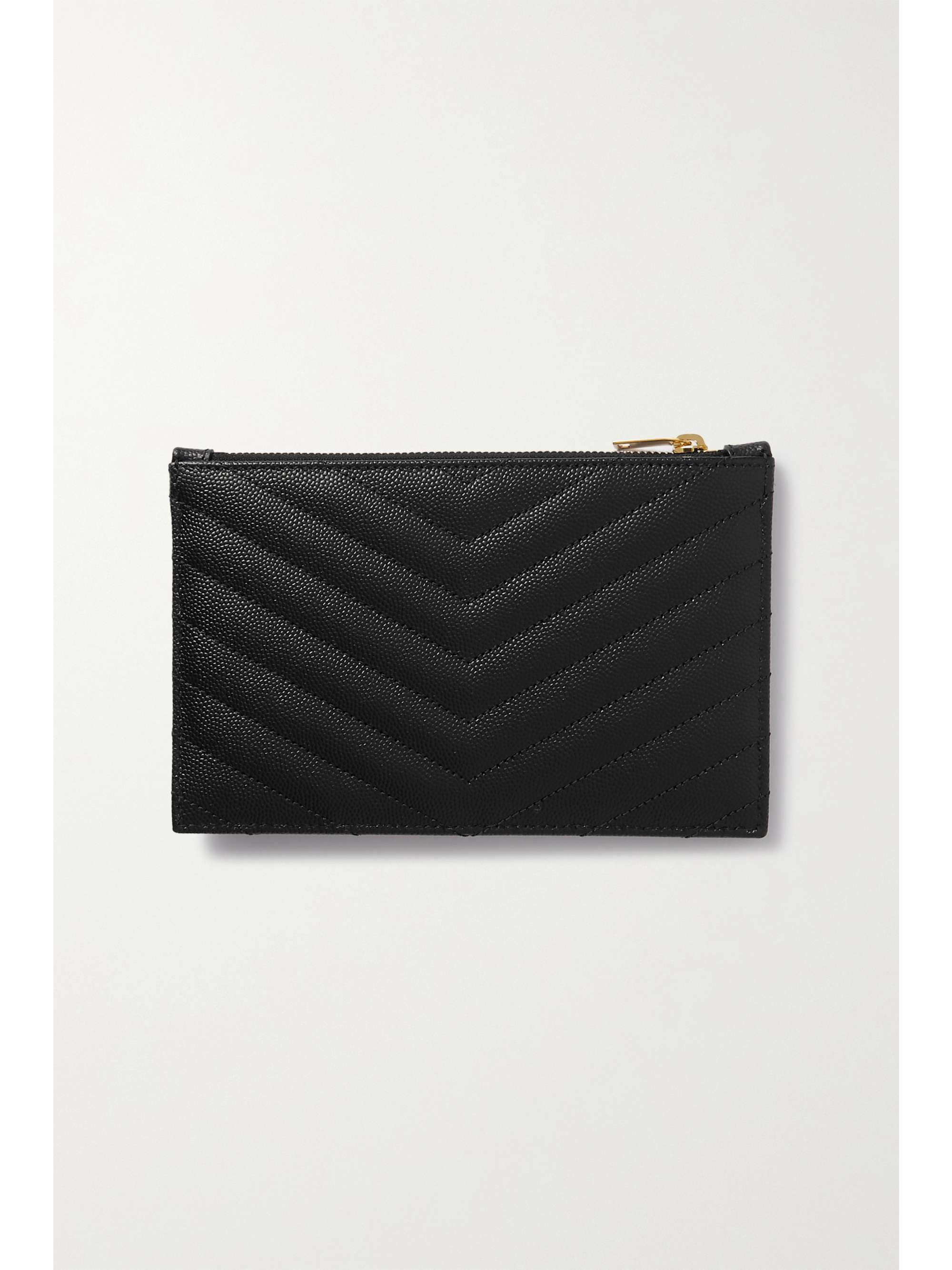 SAINT LAURENT Monogramme quilted textured-leather wallet