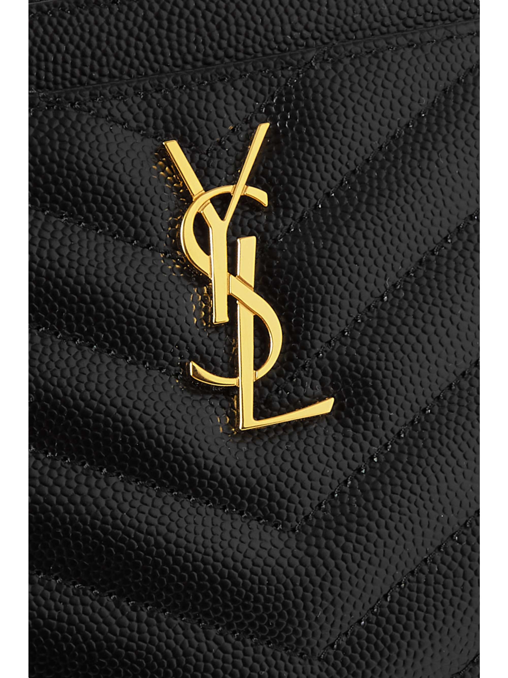 SAINT LAURENT Monogramme quilted textured-leather wallet