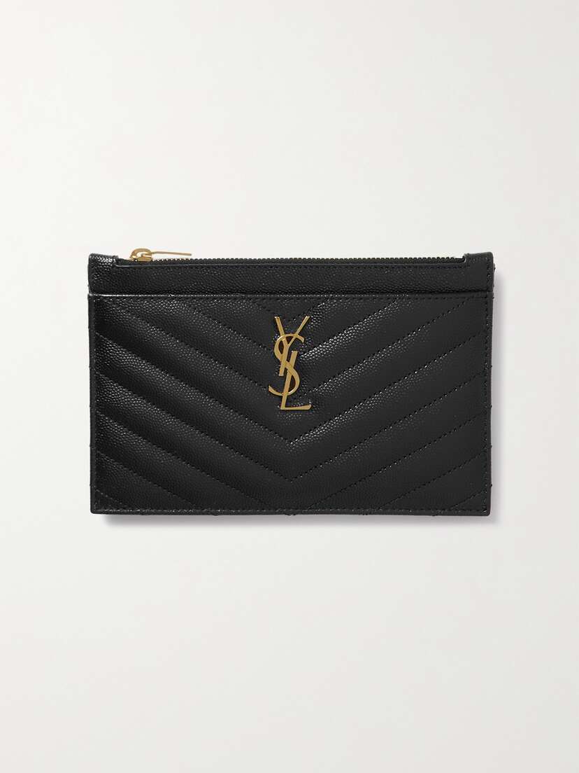 Saint Laurent Monogramme Quilted Textured-leather Wallet