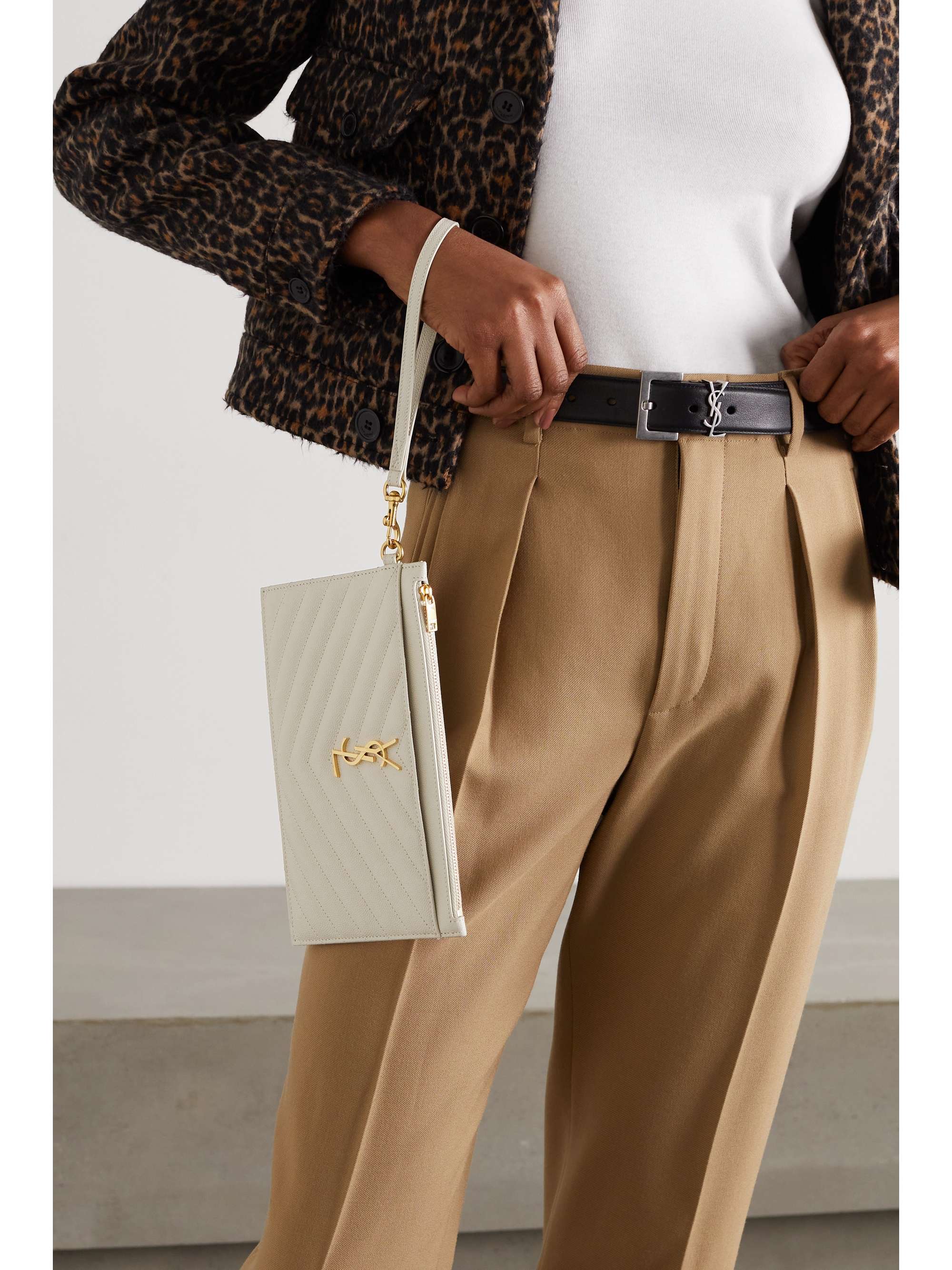 ysl monogram quilted pouch