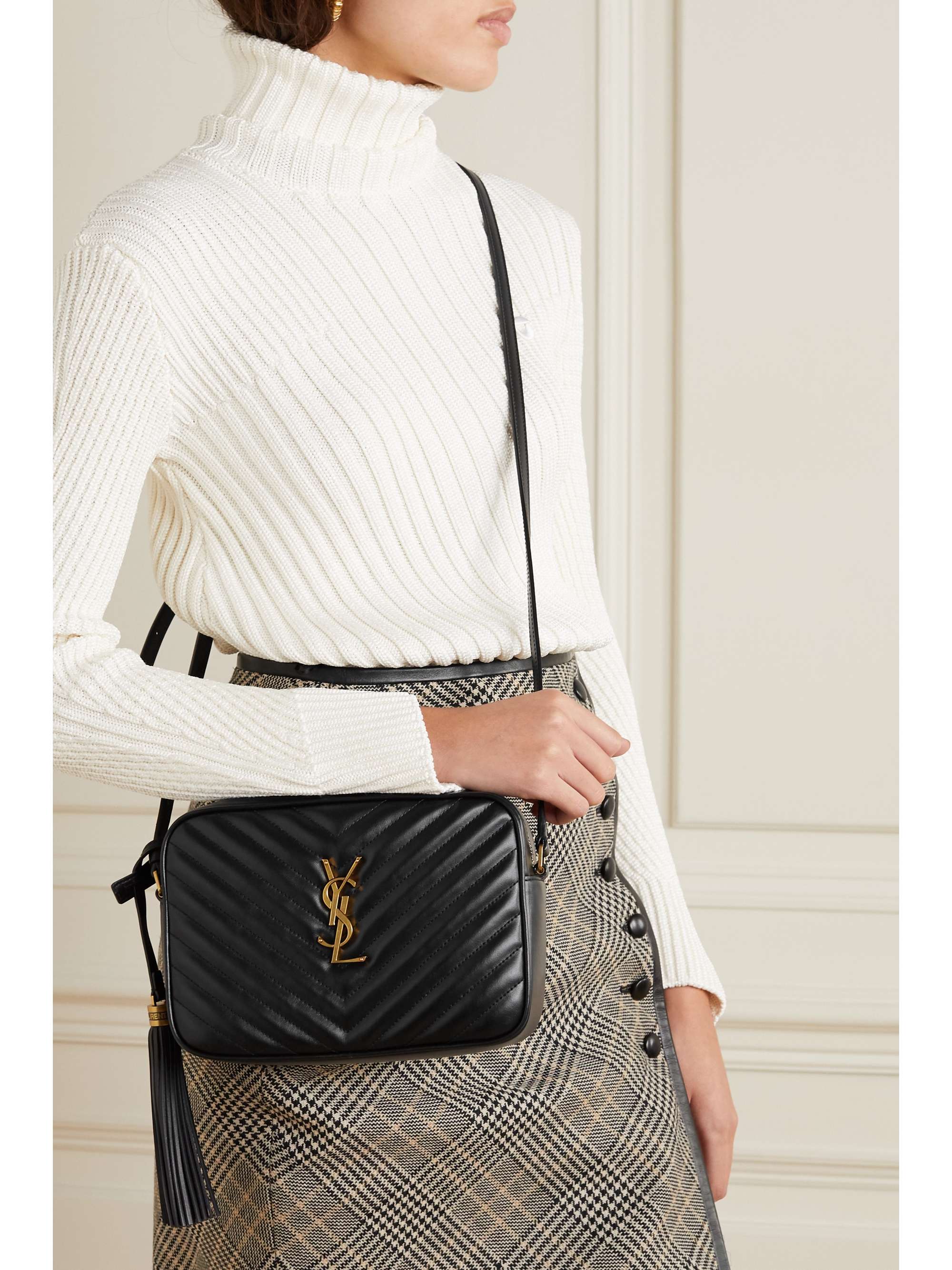 Saint Laurent 2020 Lou Mini YSL Beige Matelasse Camera Crossbody