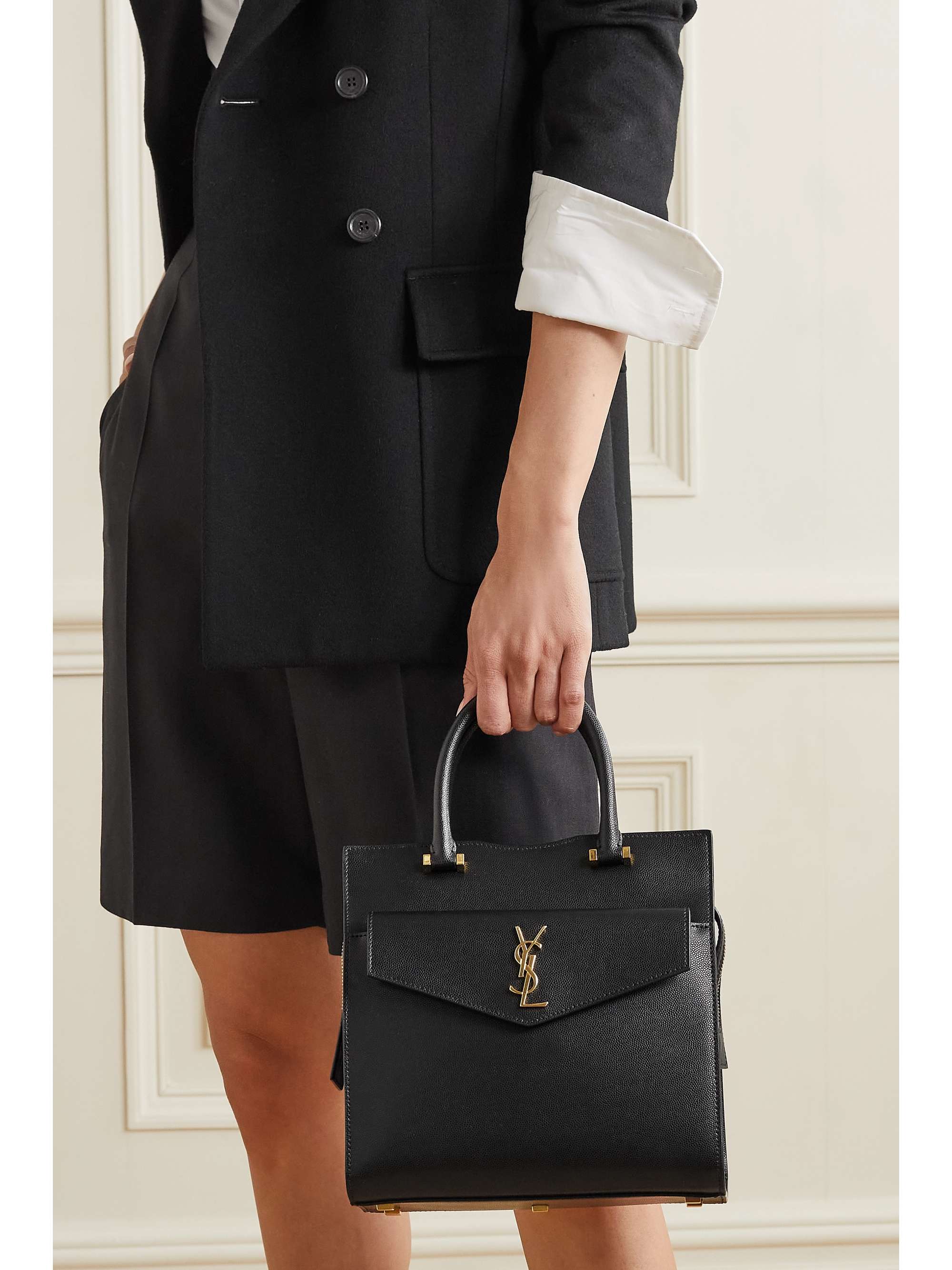 SAINT LAURENT Uptown small texturedleather tote NETAPORTER