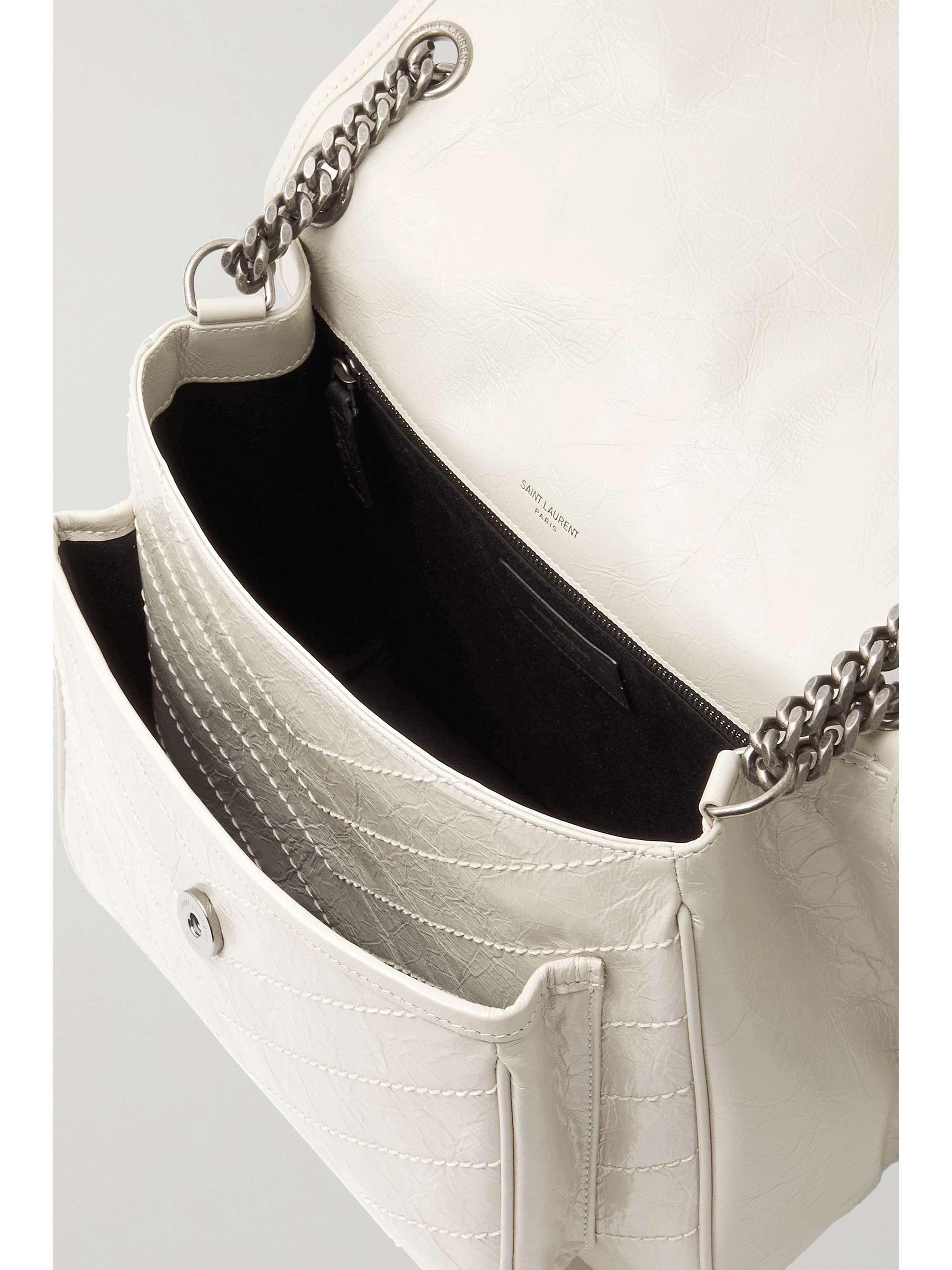 SAINT LAURENT Niki Baby medium quilted crinkled-leather shoulder bag