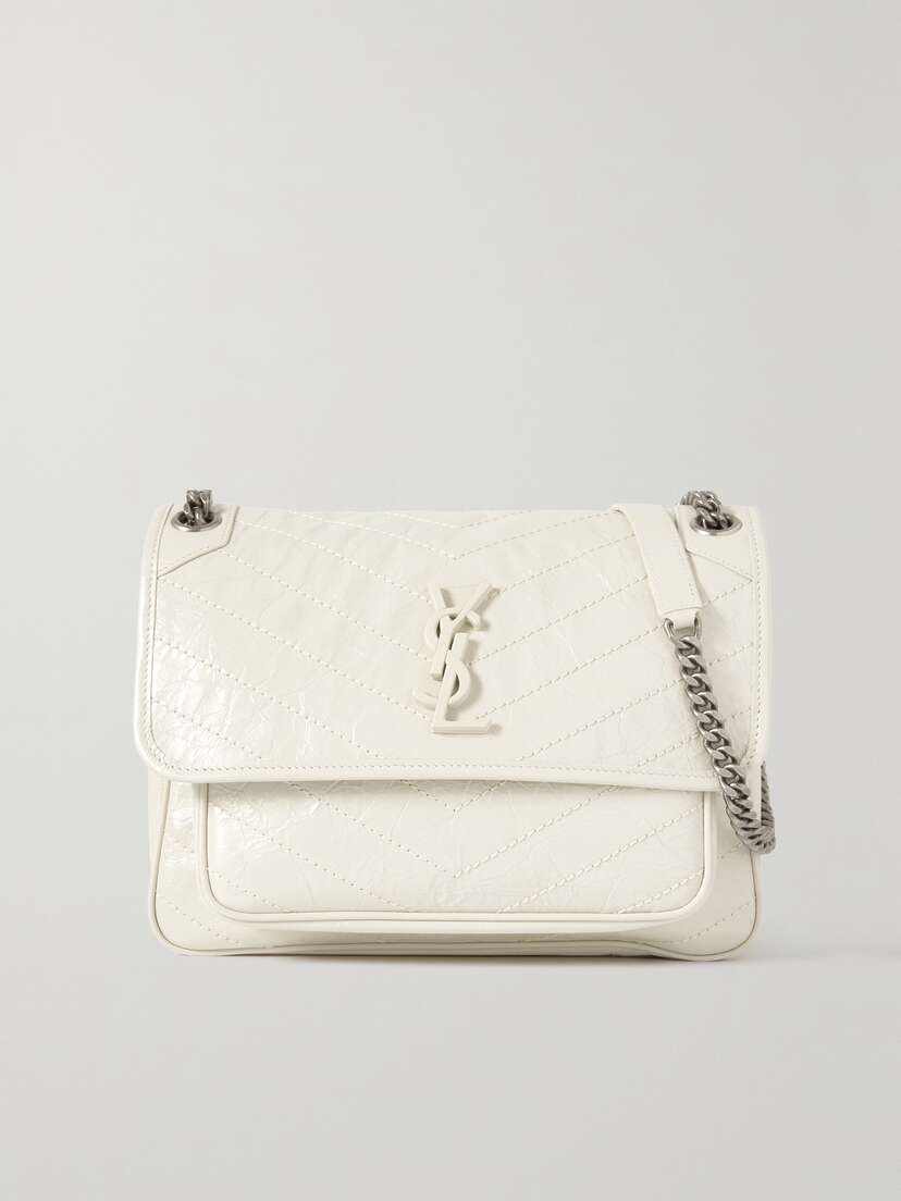 Saint Laurent Niki Medium Crinkled Glossed-leather Shoulder Bag