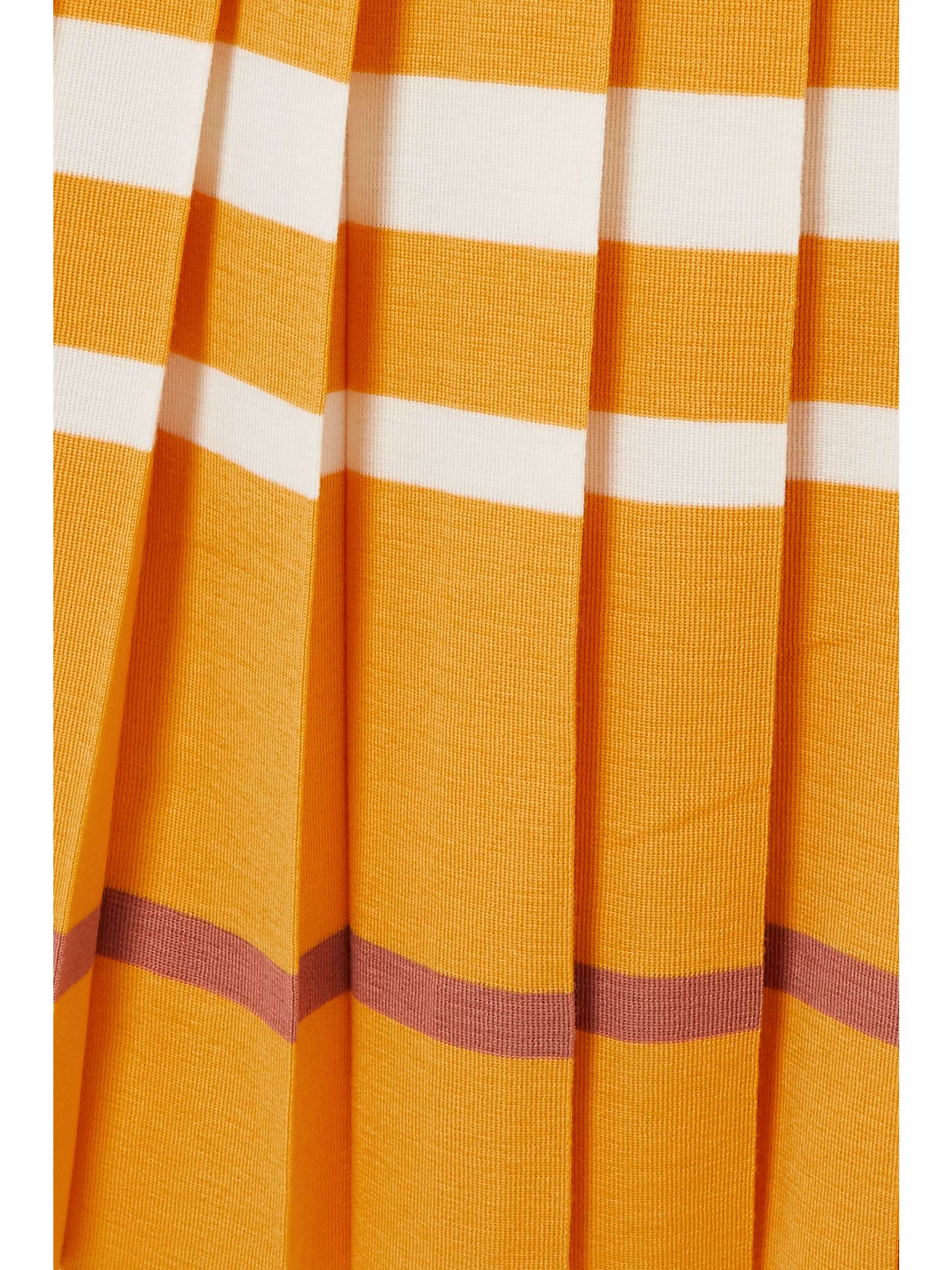 MARNI Pleated striped wool skirt