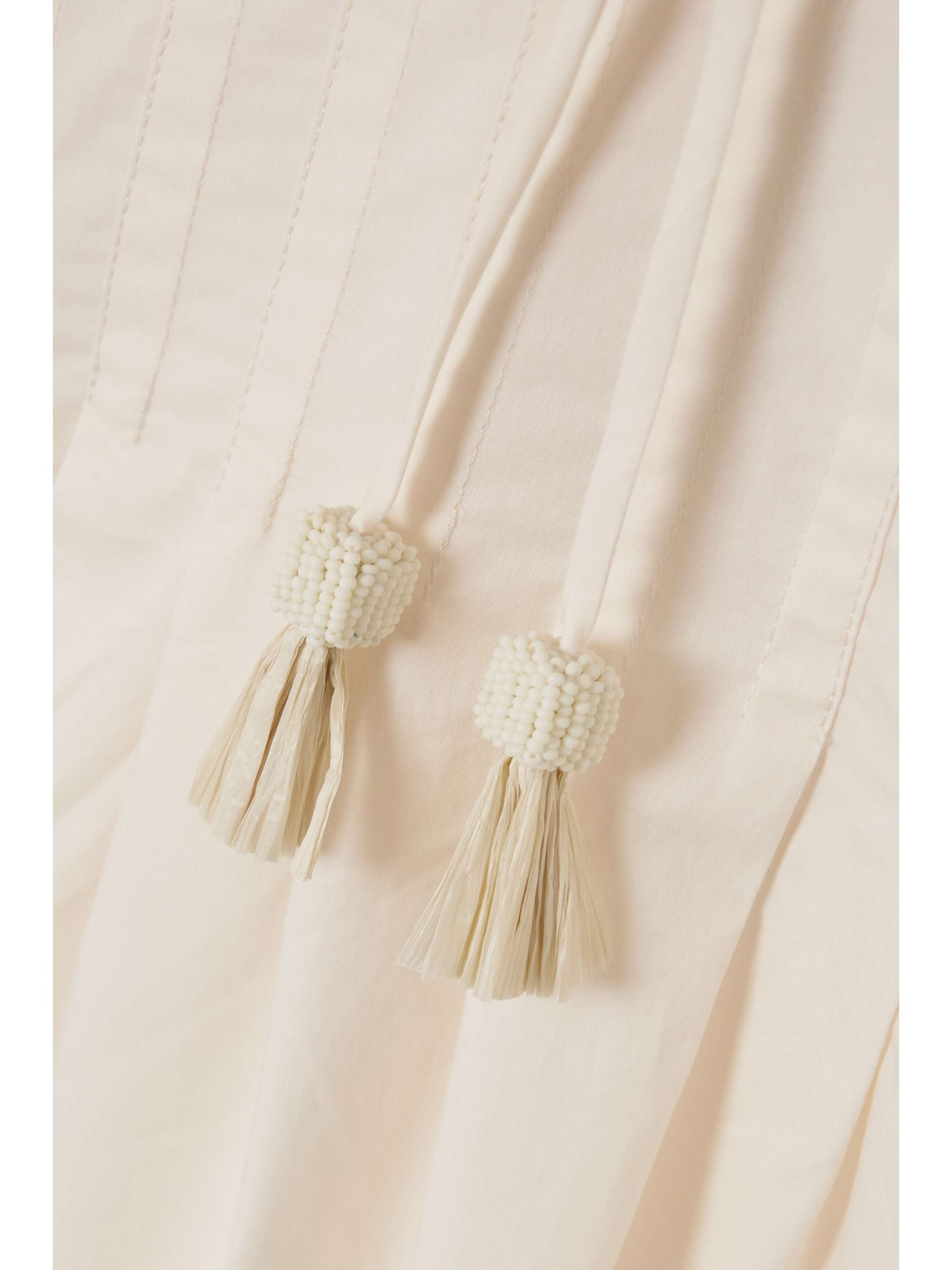 JOHANNA ORTIZ Aromatic Essence tasseled cotton-blend poplin midi dress