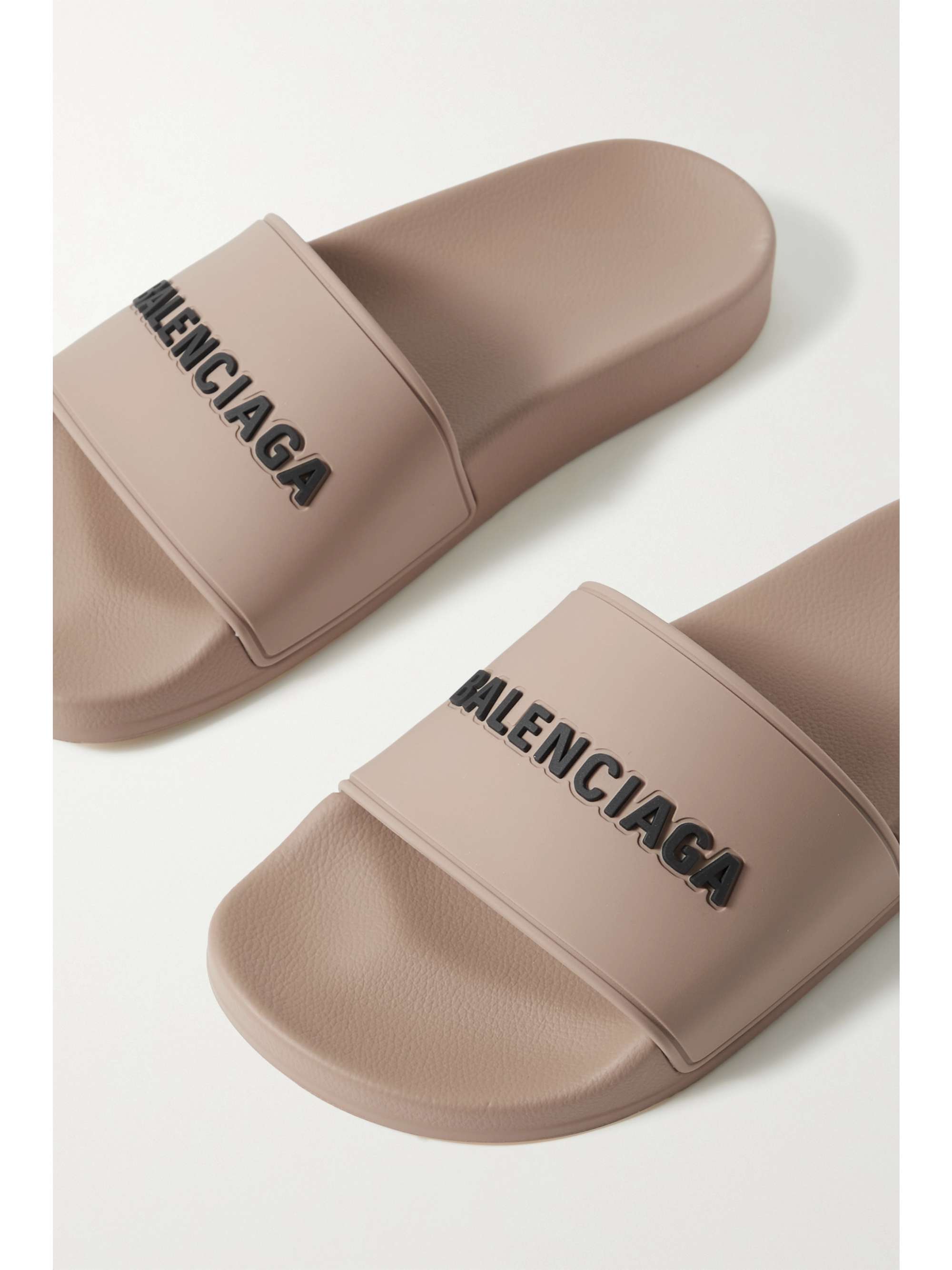 BALENCIAGA Pool logo-embossed neon rubber slides
