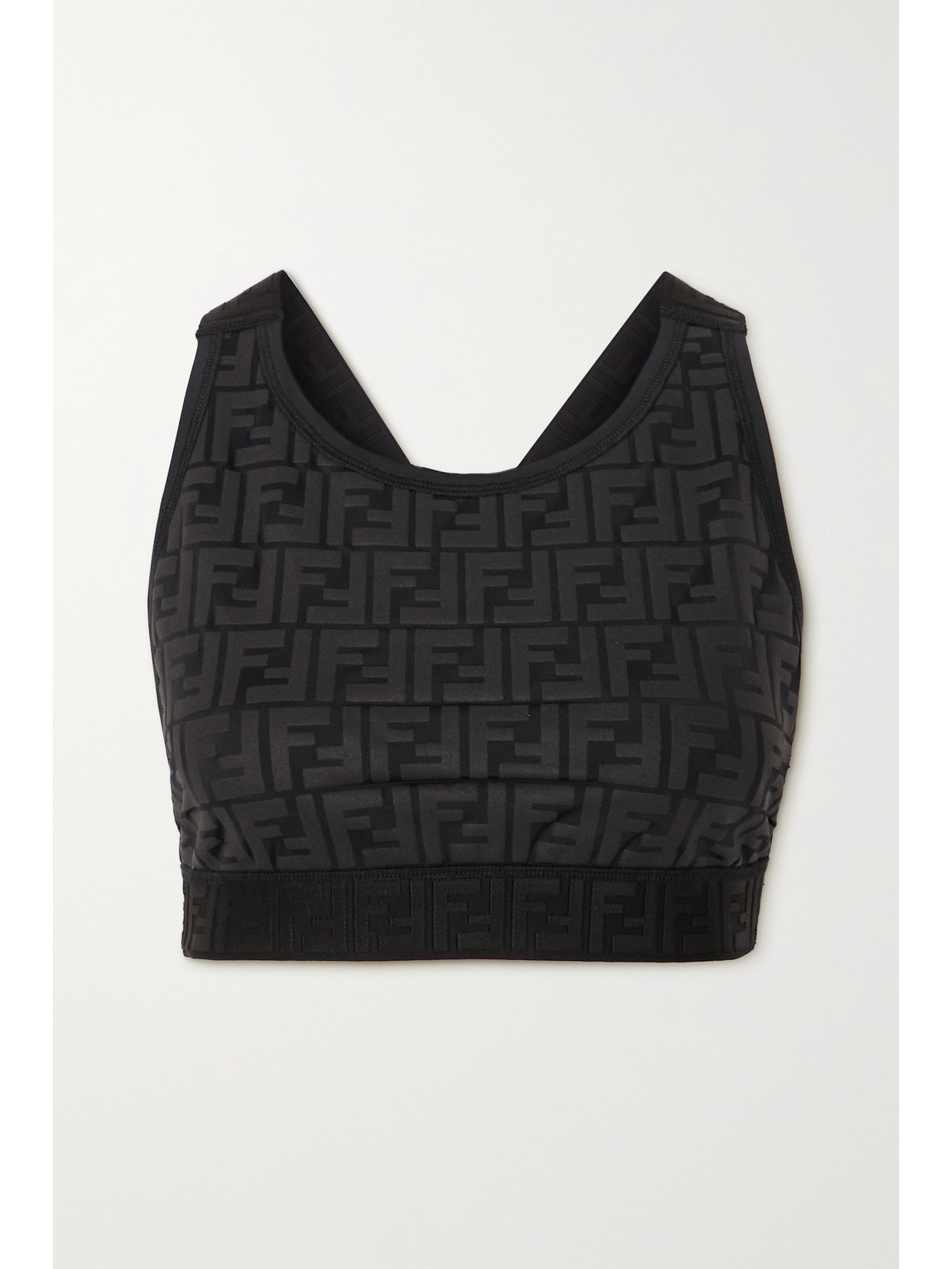 FENDI EMBOSSED STRETCH SPORTS BRA