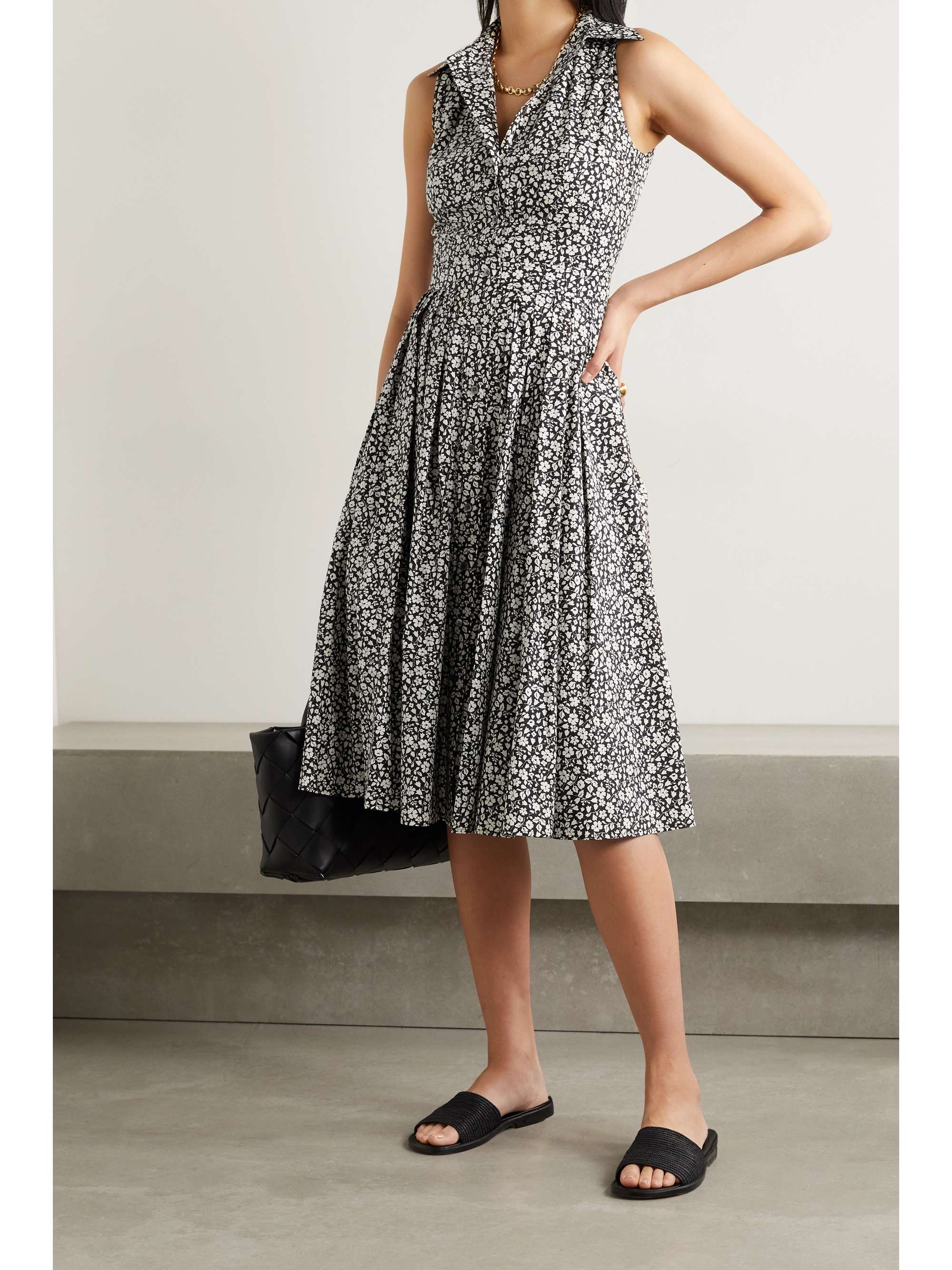 michael kors floral chiffon shirtdress