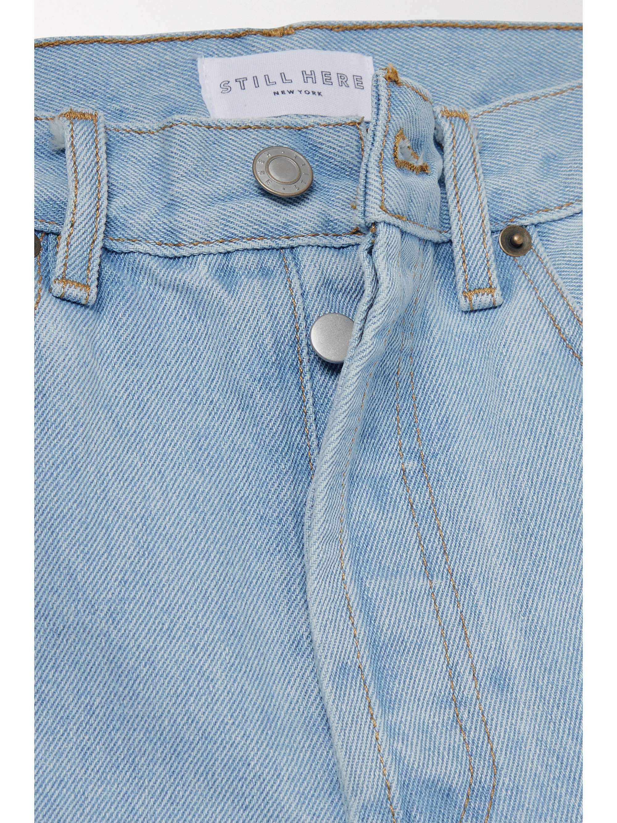 STILL HERE Childhood distressed high-rise straight-leg jeans