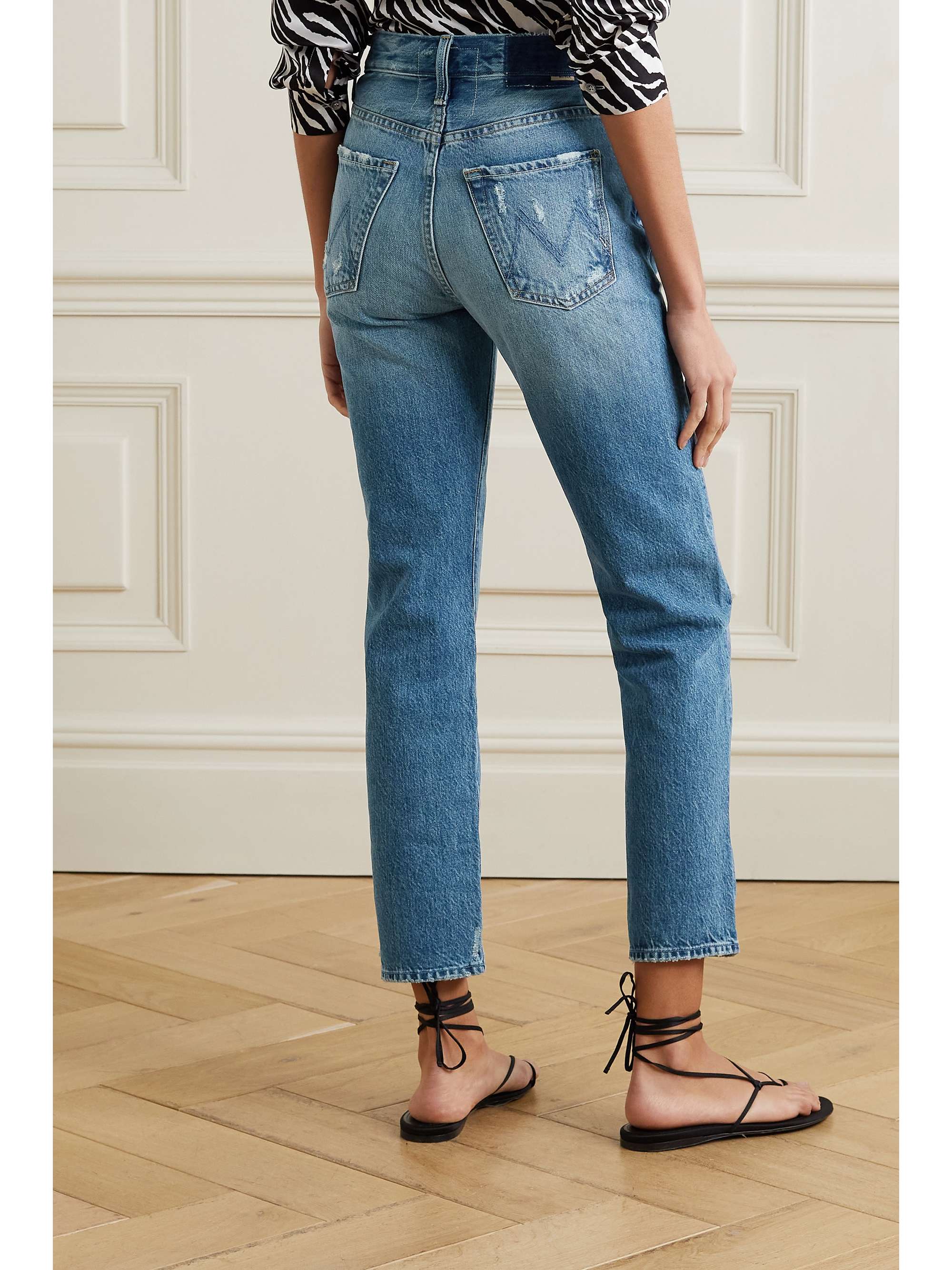 Mid denim Hiker Hover distressed high 