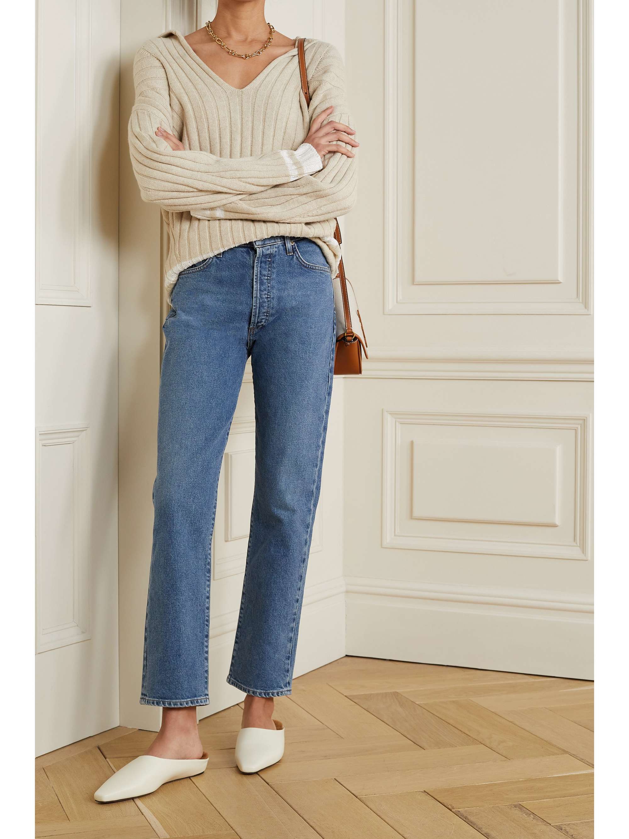 GOLDSIGN + NET SUSTAIN high-rise straight-leg jeans