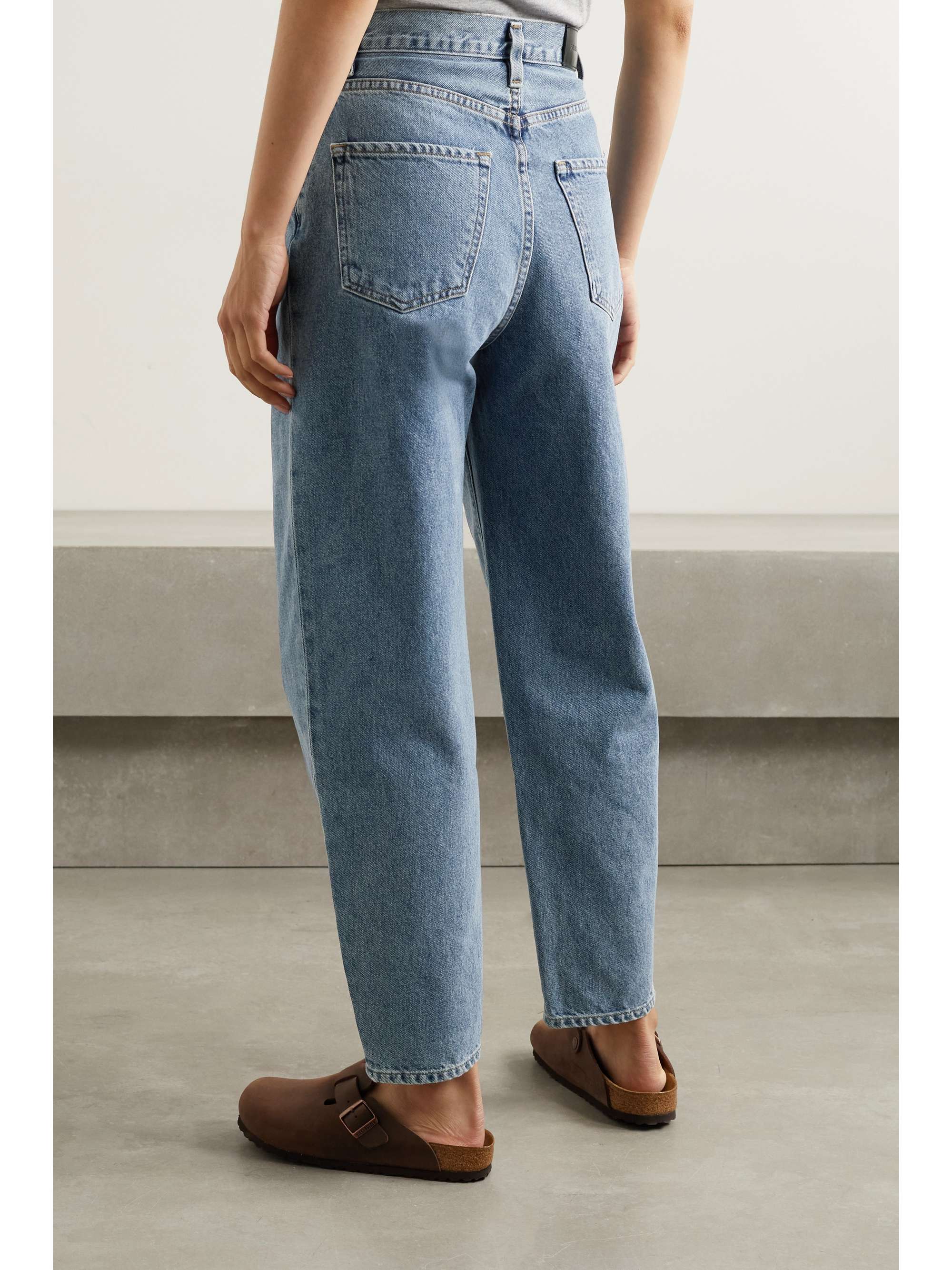 GOLDSIGN + NET SUSTAIN The Pleat Curve high-rise tapered jeans
