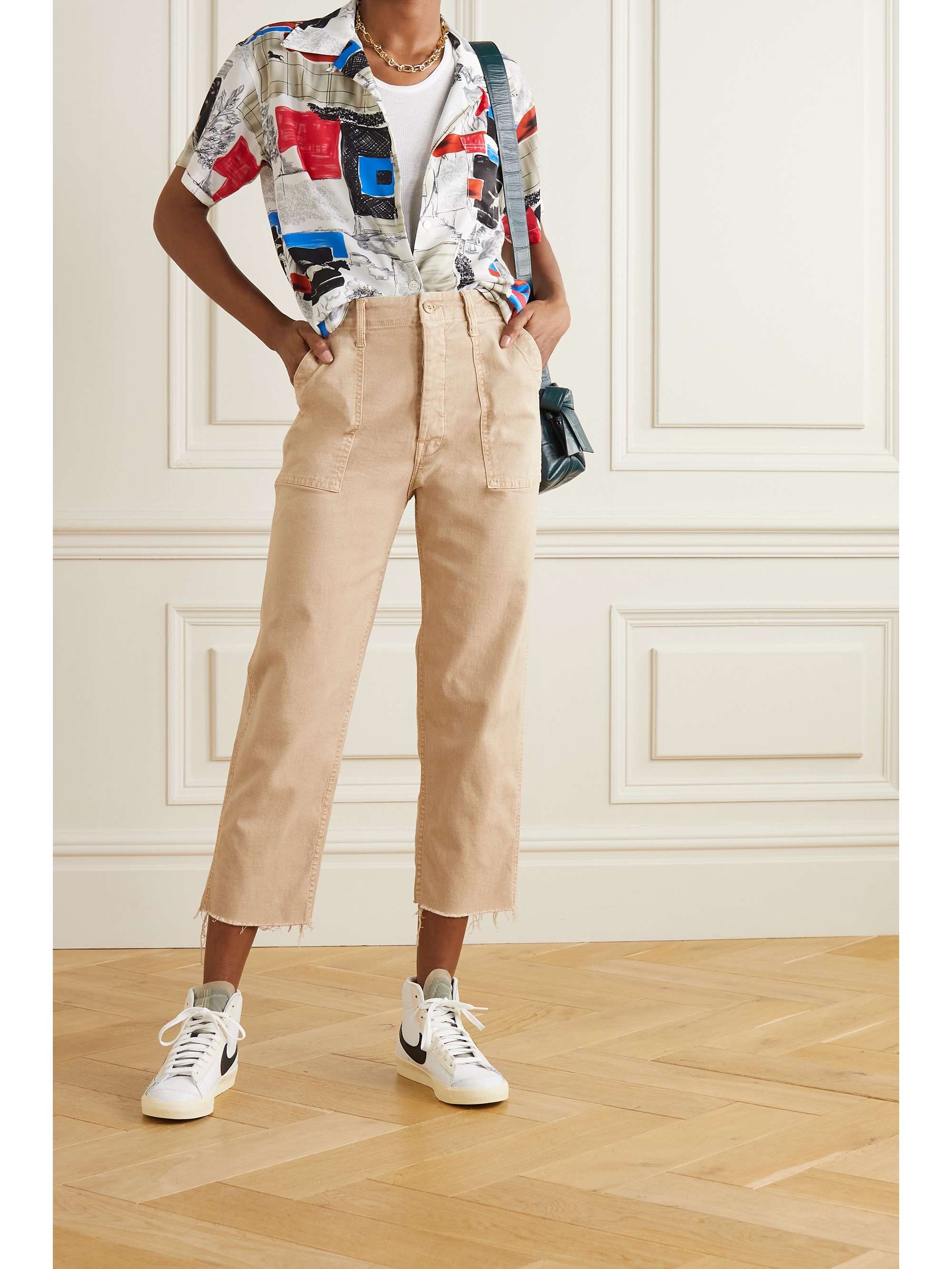 Patch Pocket cropped distressed 