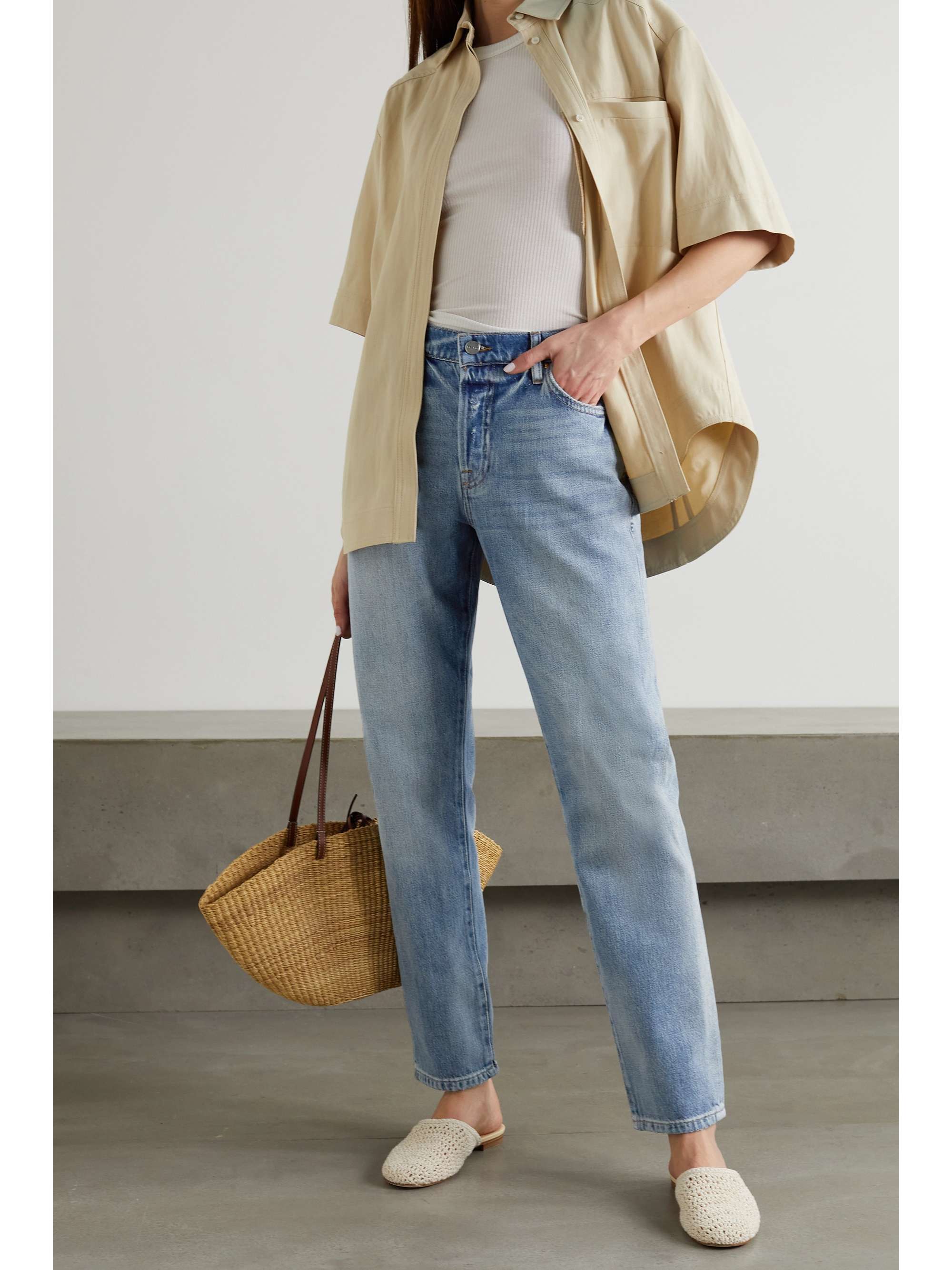 Mid denim Le Slouch distressed 