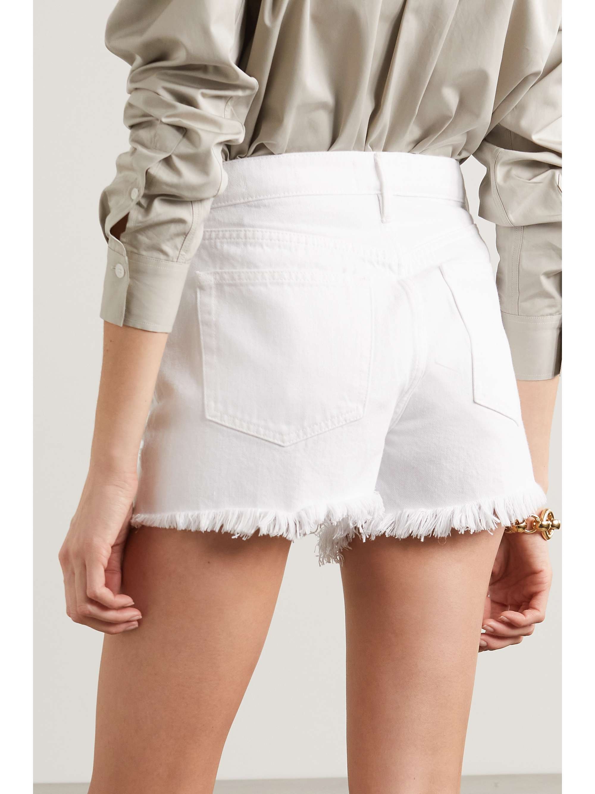 White Le Brigette distressed denim 