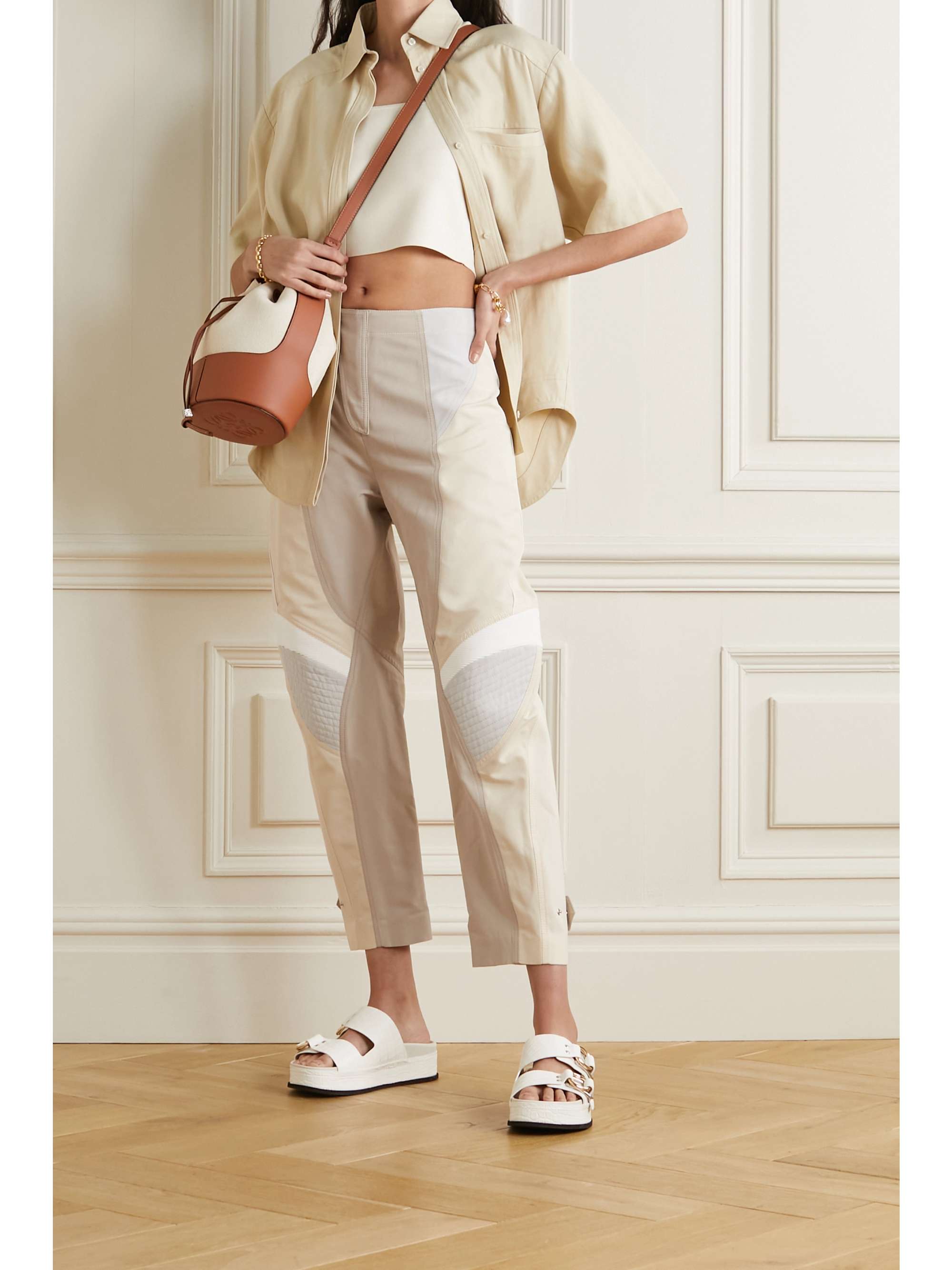 STELLA MCCARTNEY Brooke color-block paneled twill tapered pants