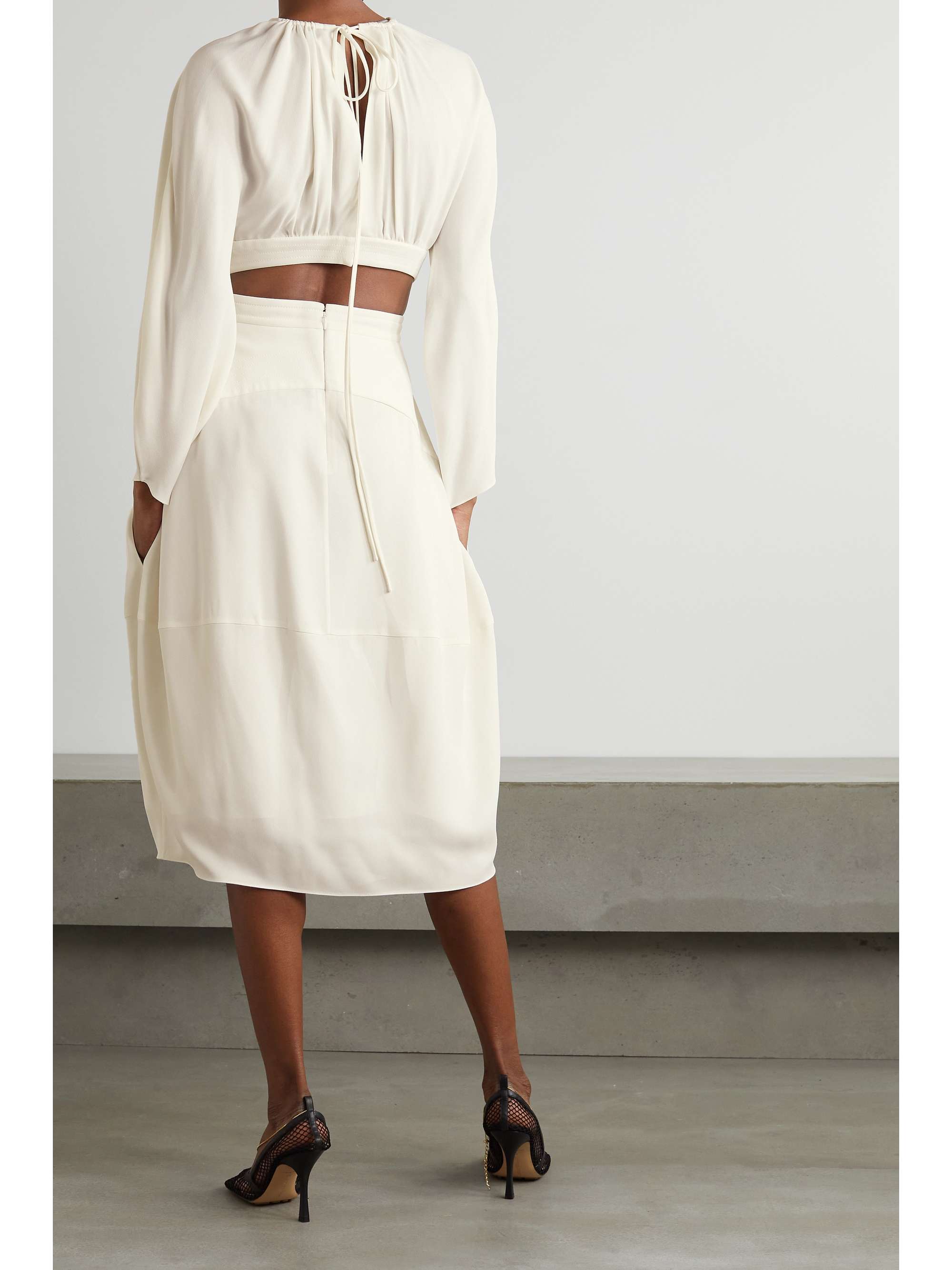 STELLA MCCARTNEY Amara gathered cutout crepe midi dress