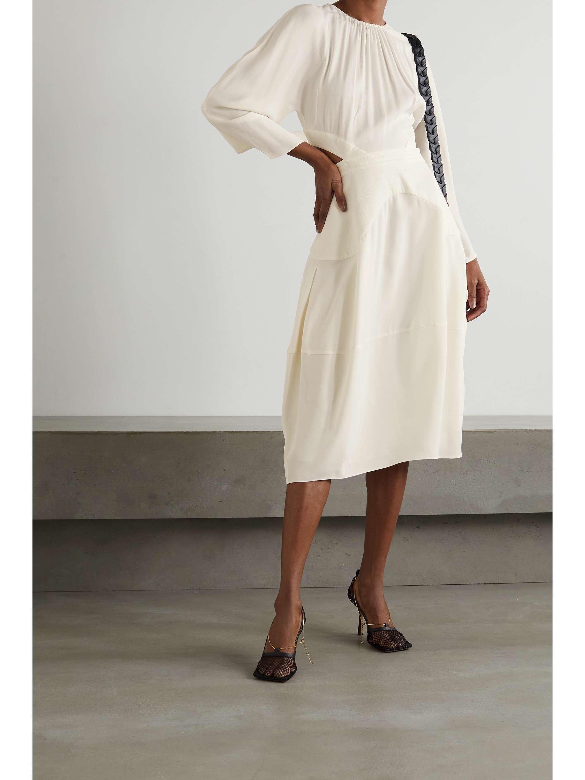STELLA MCCARTNEY Amara gathered cutout crepe midi dress