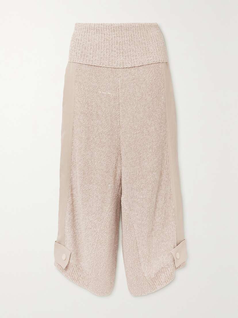Stella McCartney Cropped Paneled Twill And Organic Cotton-blend Pants