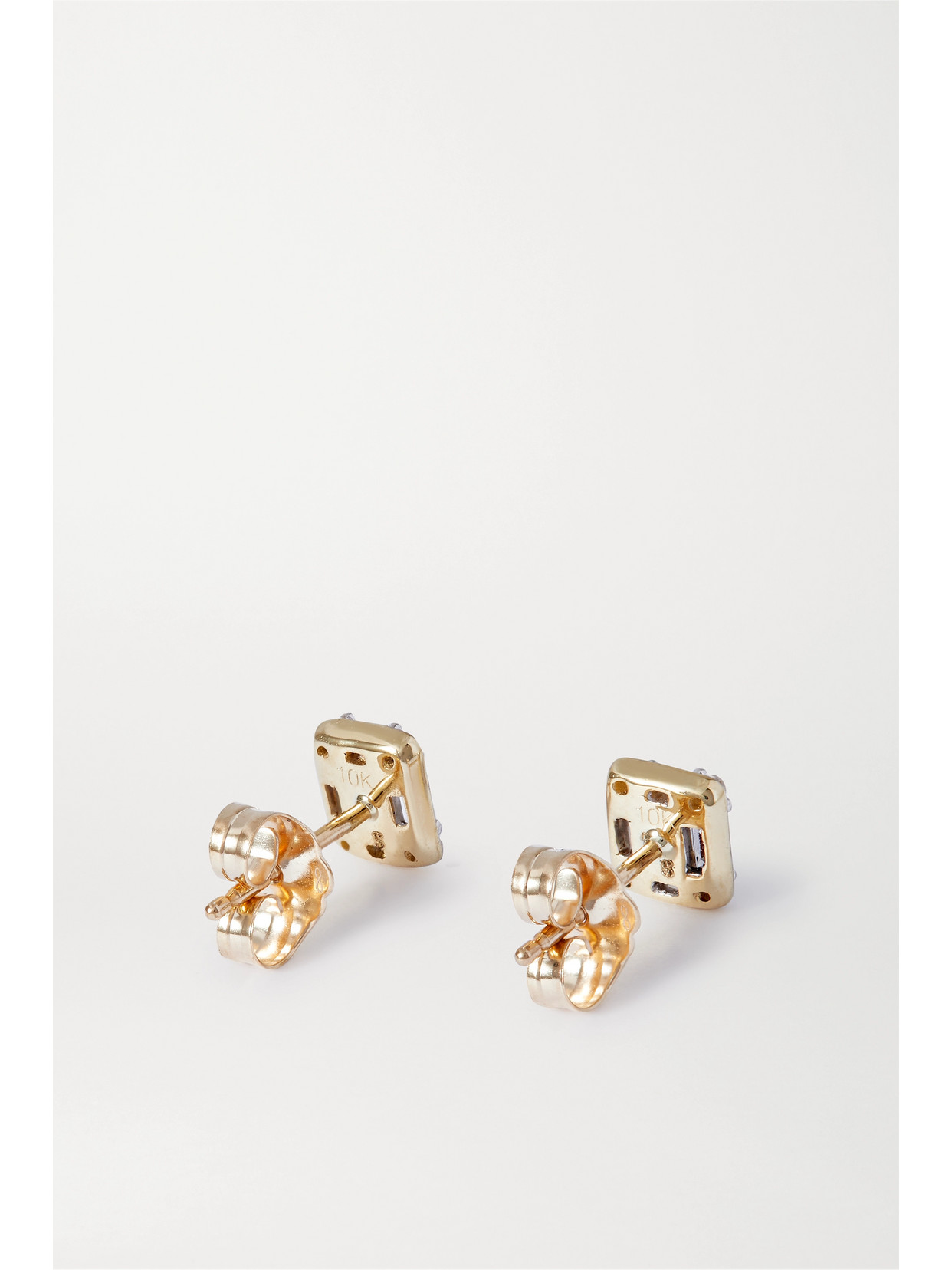 STONE AND STRAND SHIELD OF STRENGTH GOLD DIAMOND EARRINGS