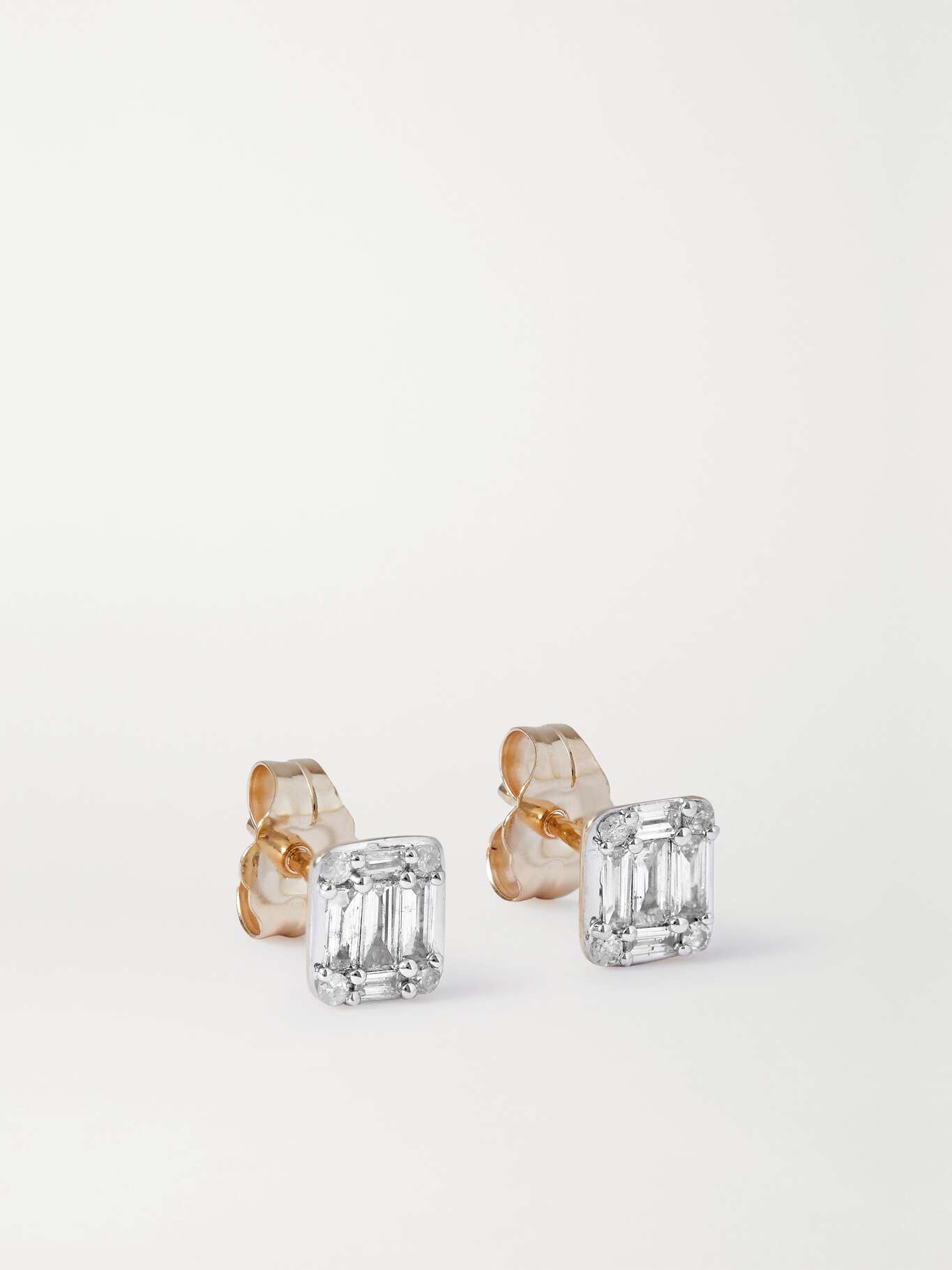 STONE AND STRAND Shield of Strength gold diamond earrings NETAPORTER