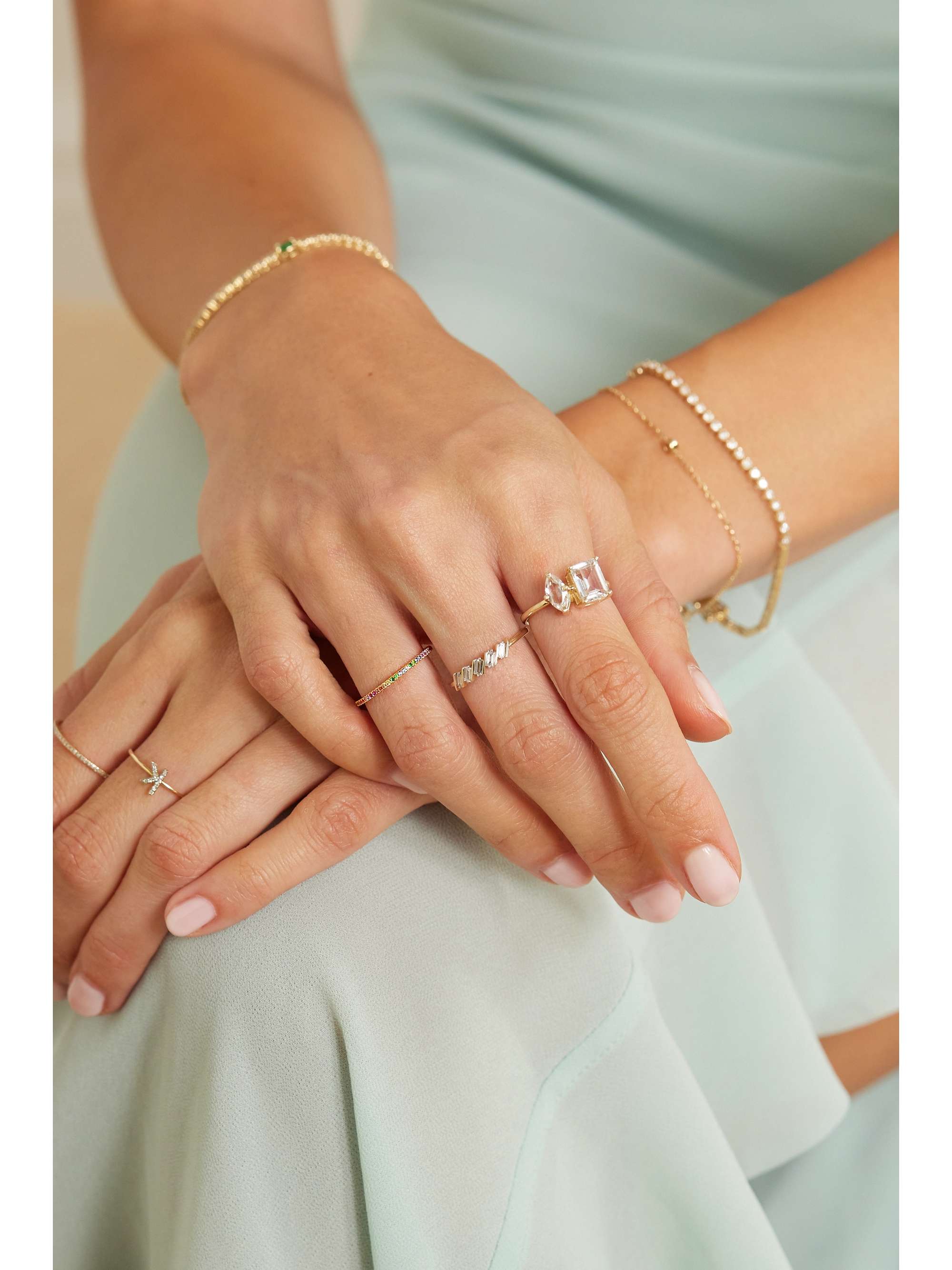STONE AND STRAND 9-karat gold sapphire eternity ring