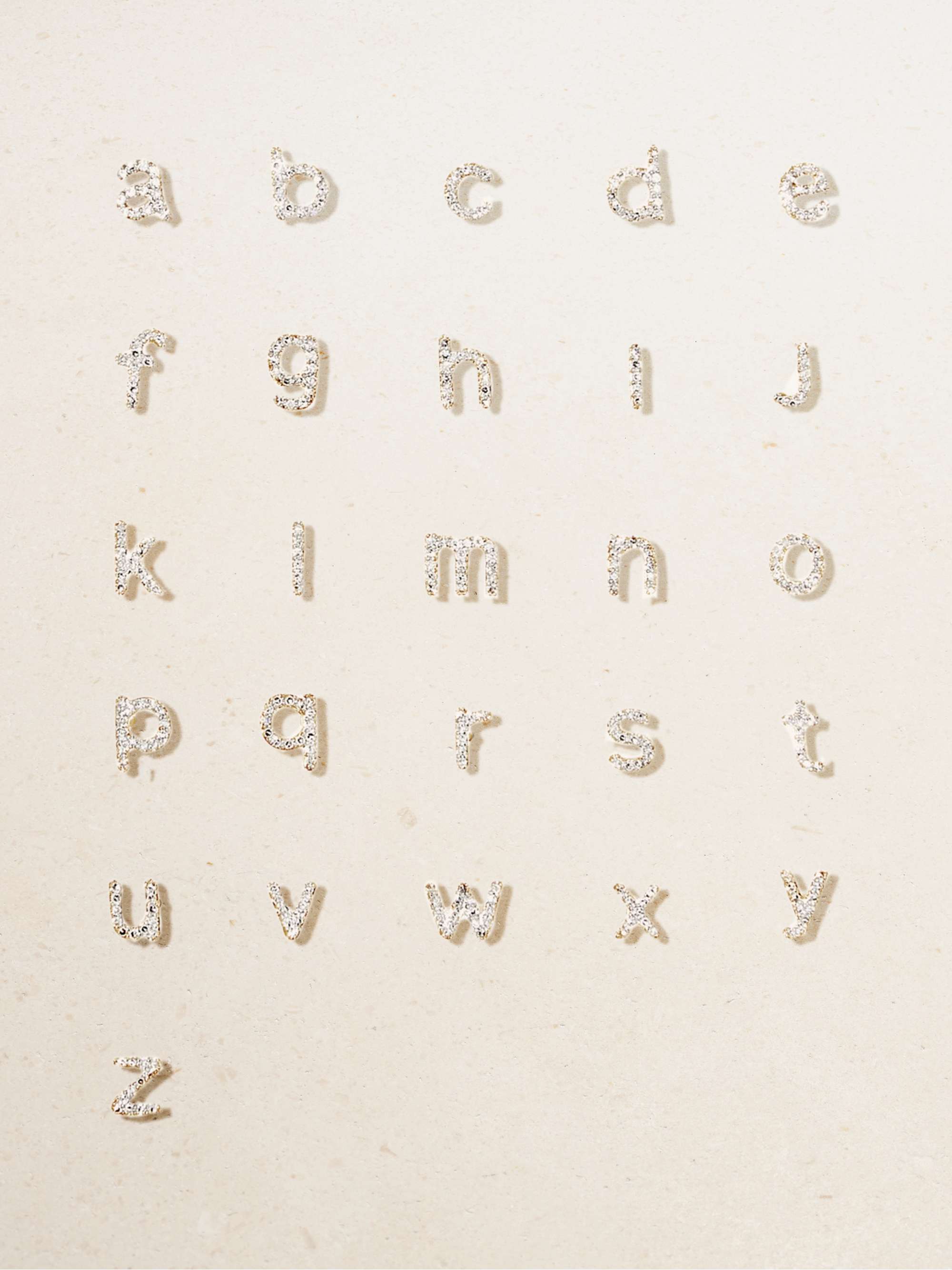 STONE AND STRAND Alphabet gold diamond single earring
