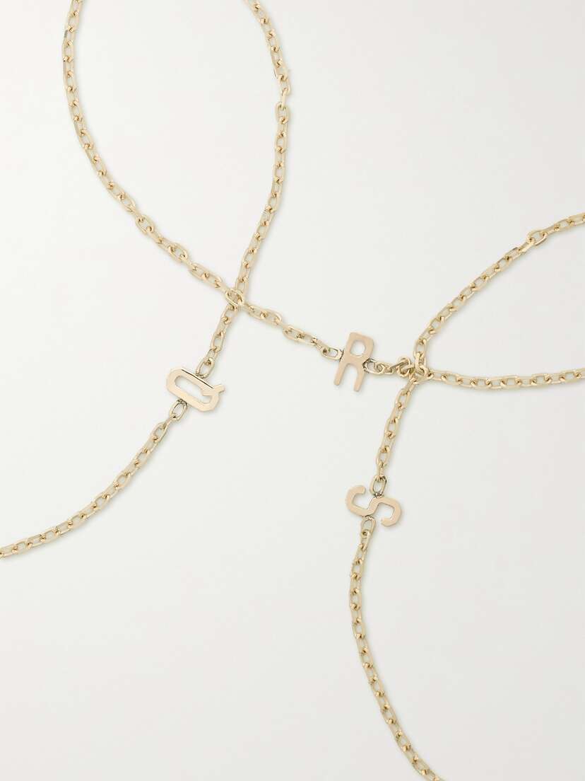 STONE AND STRAND Initial Gold Bracelet