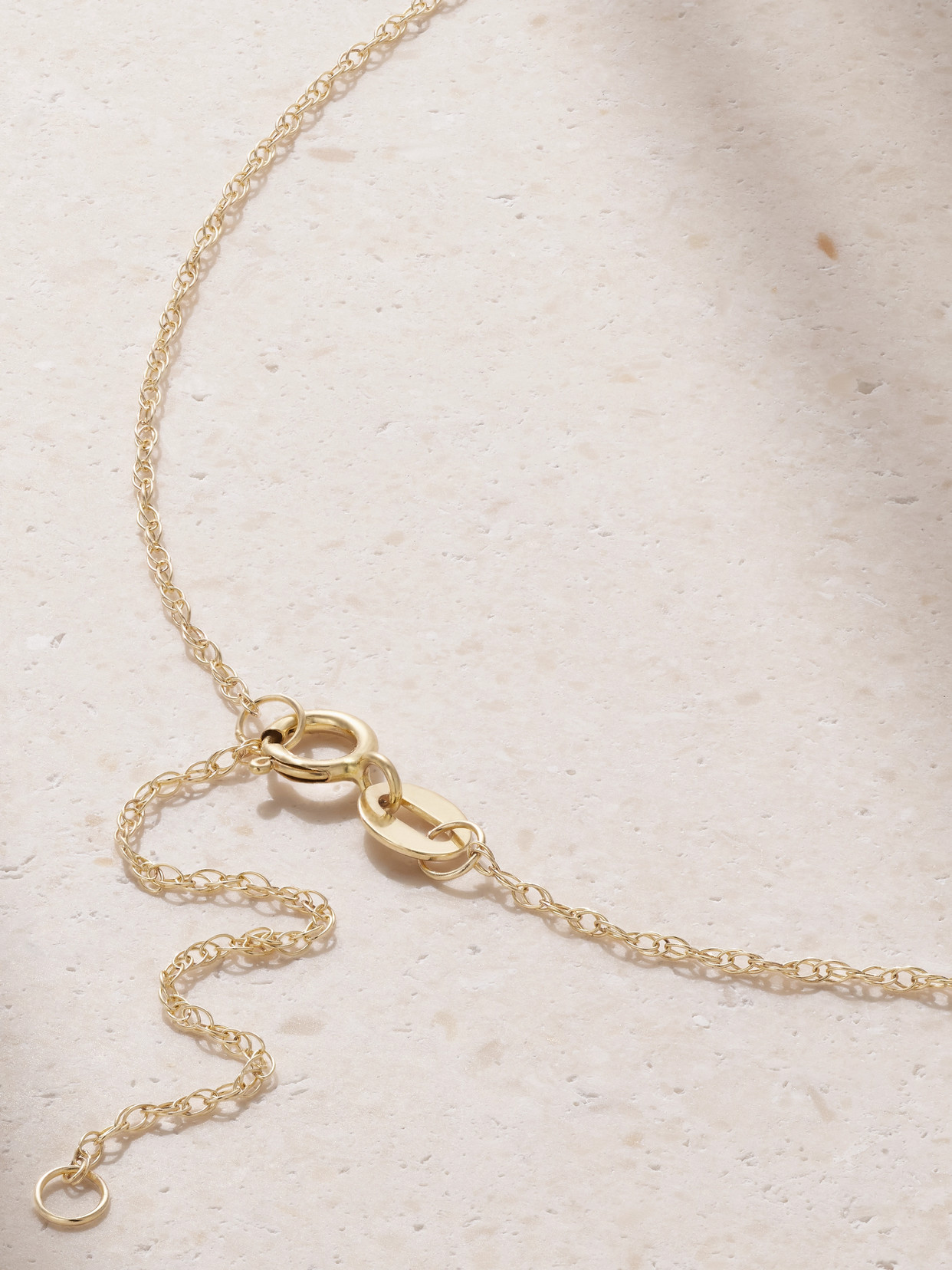STONE AND STRAND ALPHABET 9-KARAT GOLD DIAMOND NECKLACE
