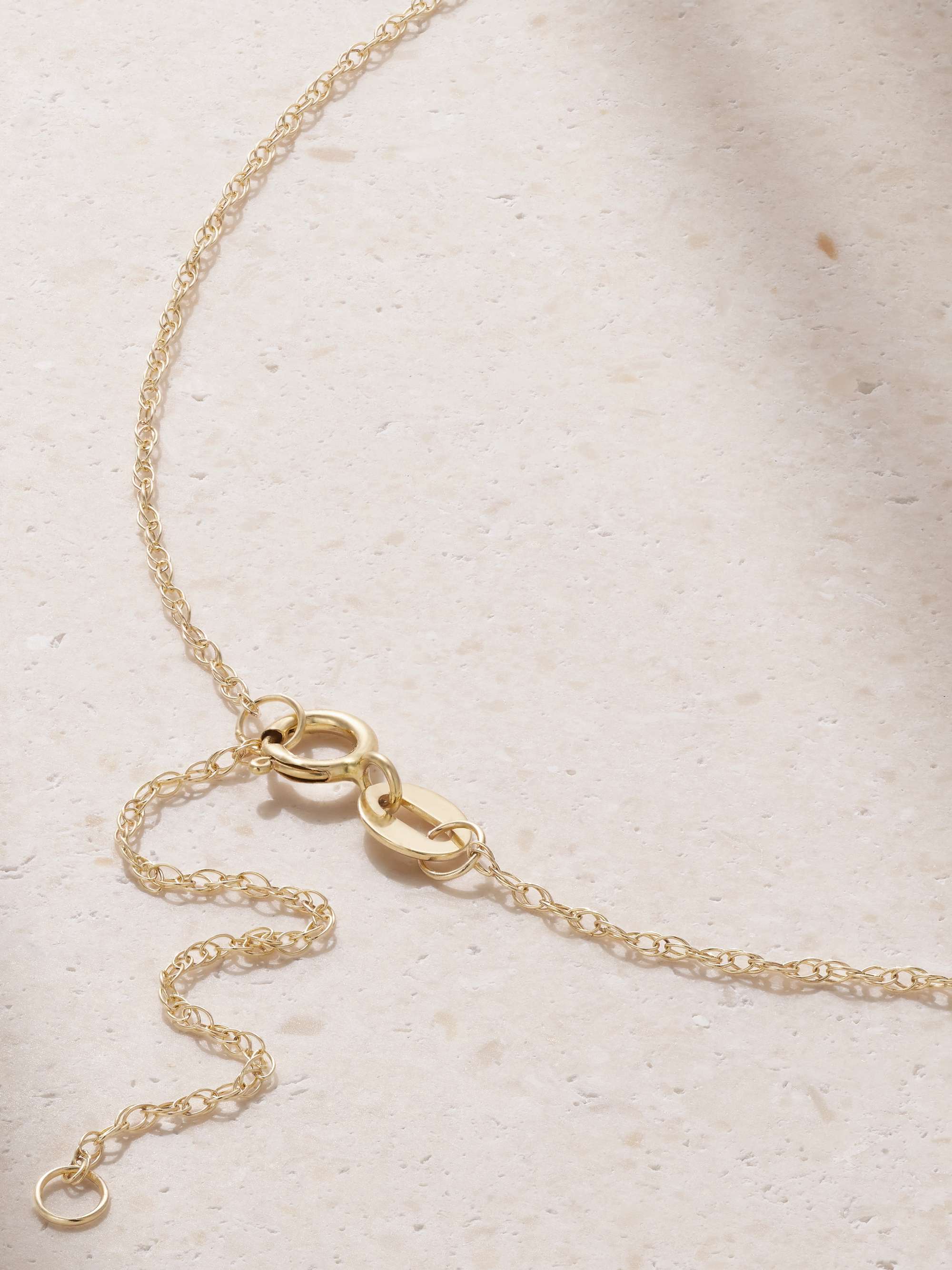 STONE AND STRAND Alphabet 9-karat gold diamond necklace