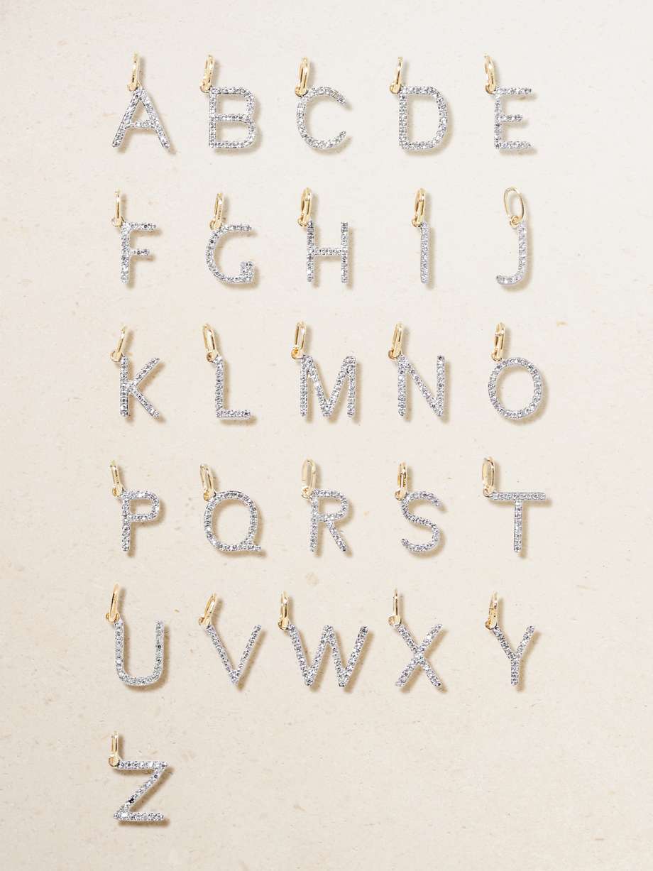 STONE AND STRAND Alphabet 9karat gold diamond necklace NETAPORTER