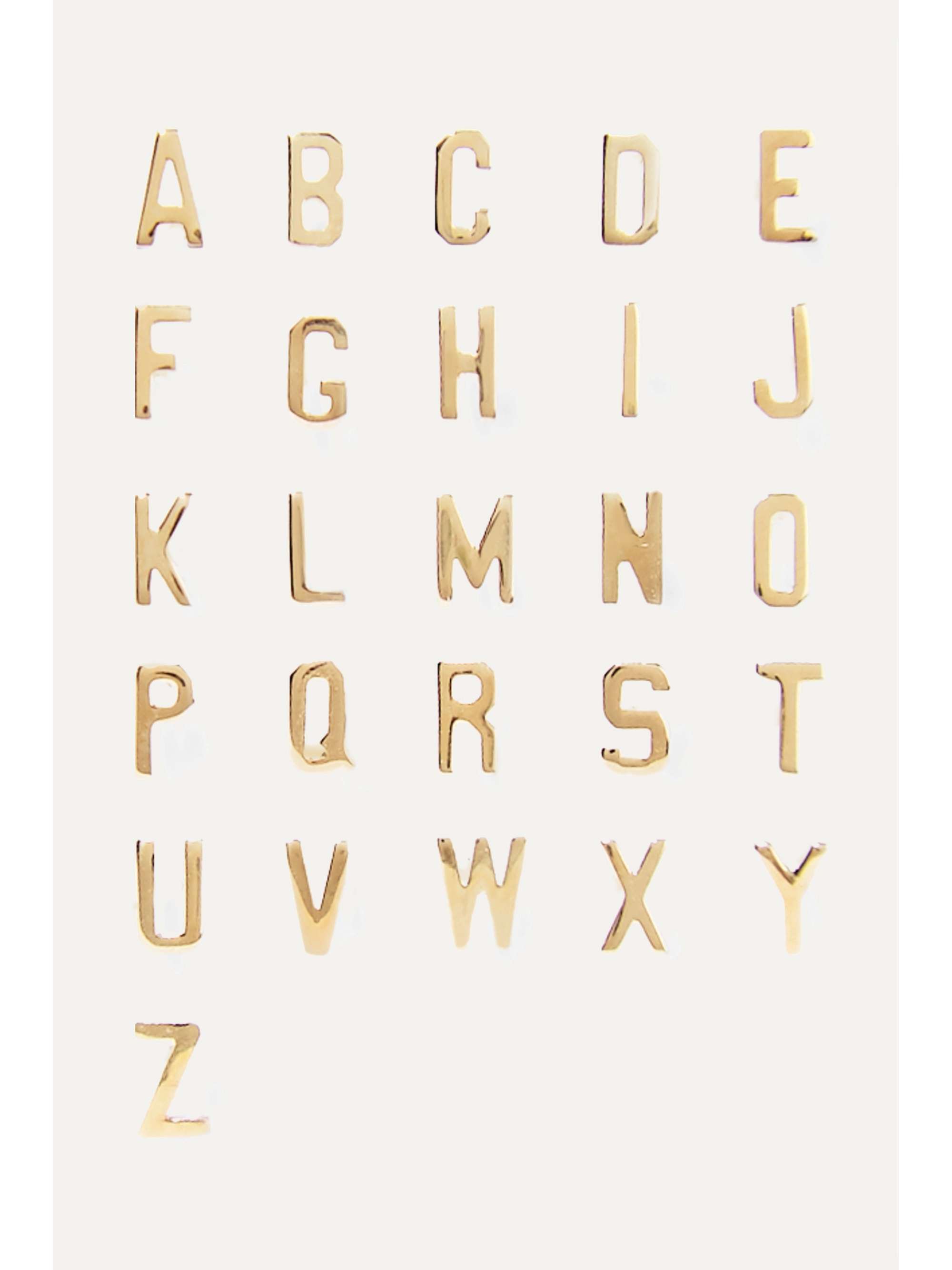 STONE AND STRAND Alphabet gold single earring
