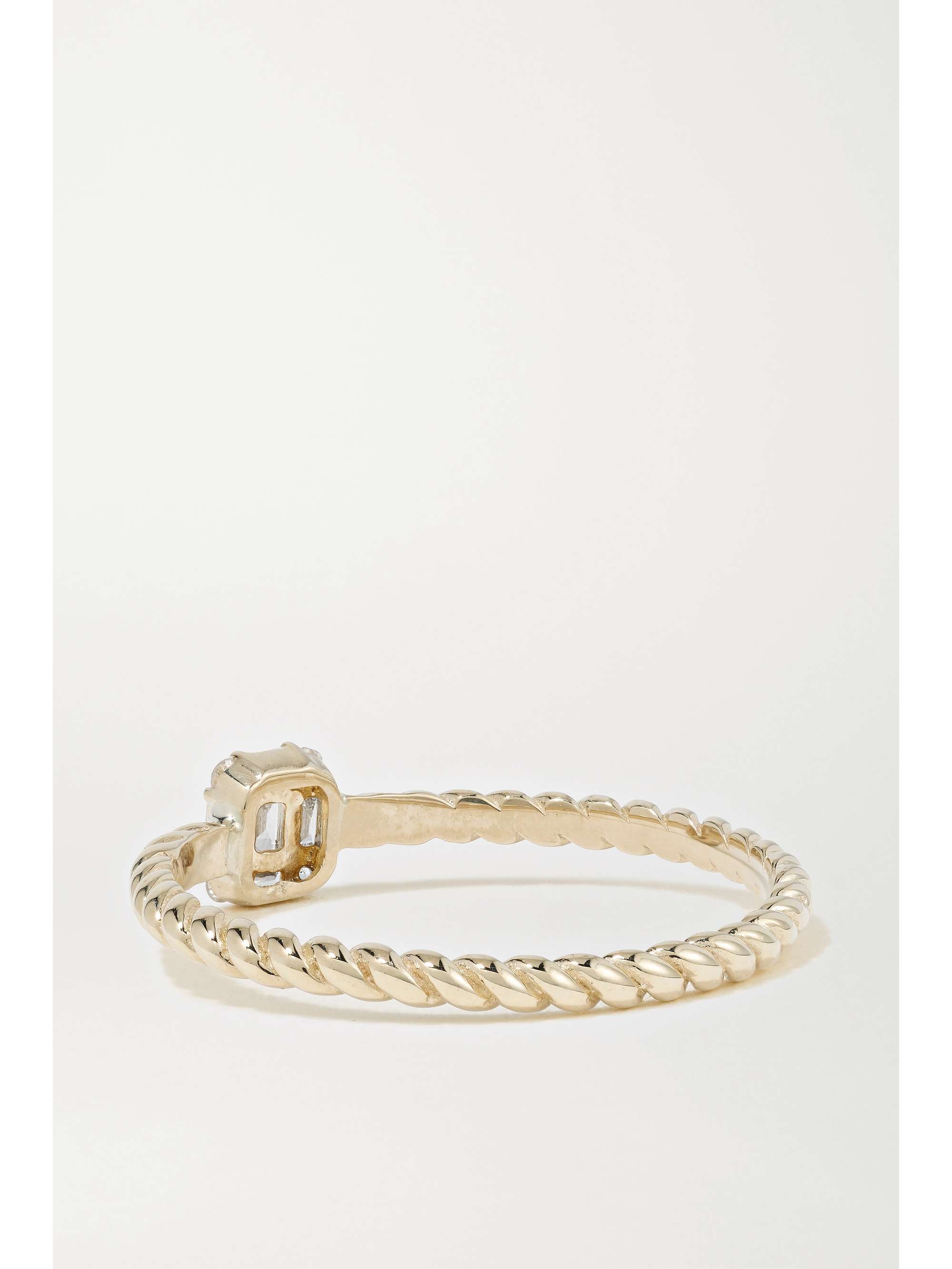 STONE AND STRAND Shield of Strength 9karat gold diamond ring NETA