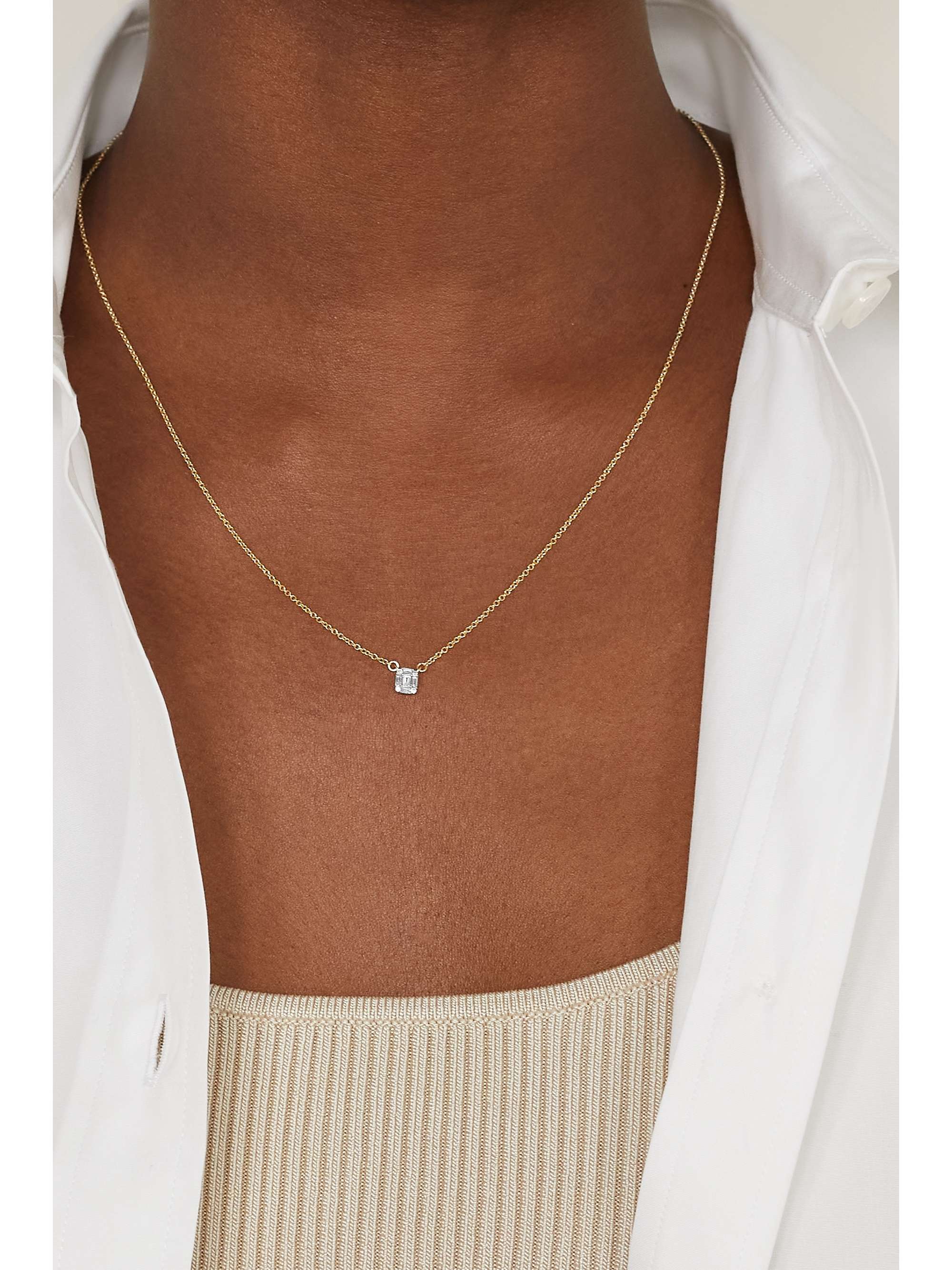 STONE AND STRAND Shield of Strength 9karat gold diamond necklace NET