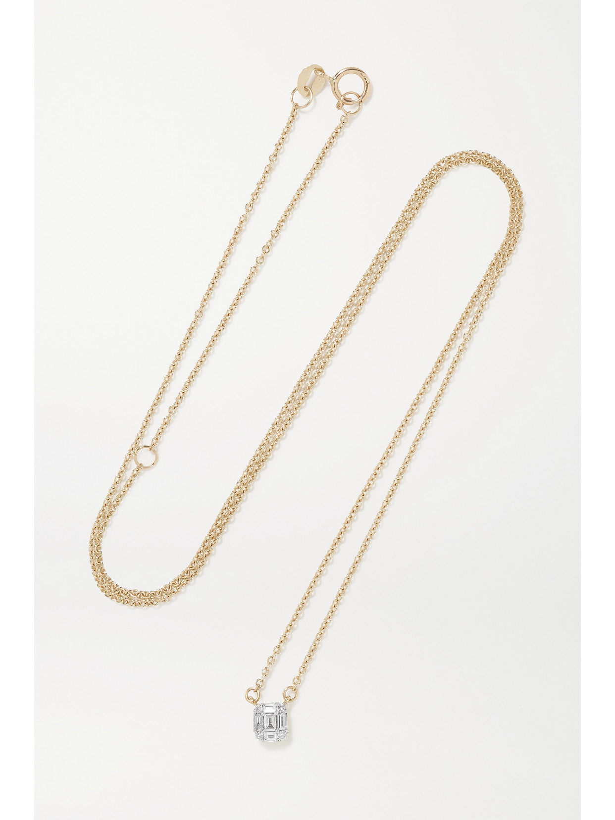 Stone And Strand Shield Of Strength 9-karat Gold Diamond Necklace In Gold