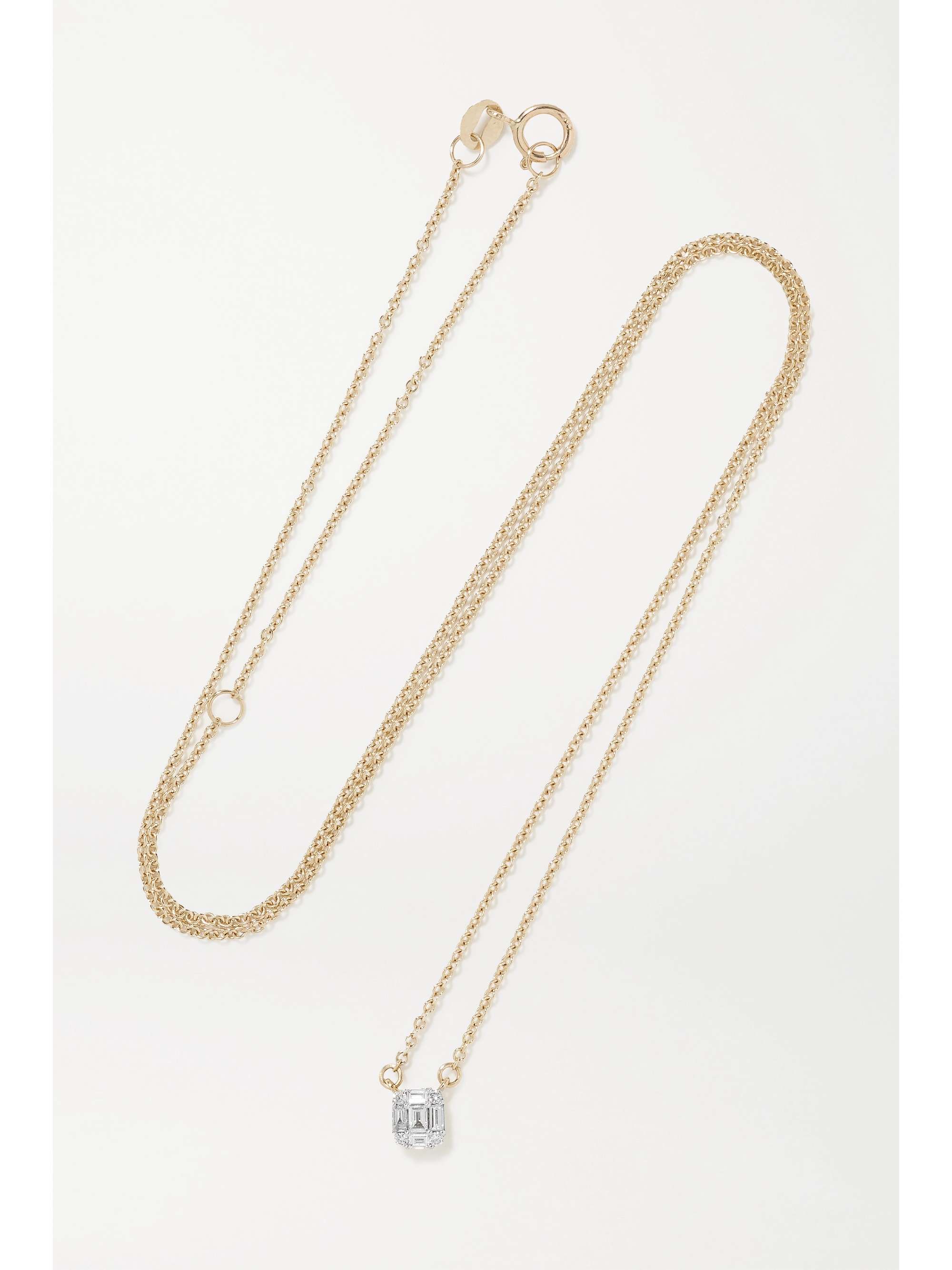 STONE AND STRAND Shield of Strength 9karat gold diamond necklace NET