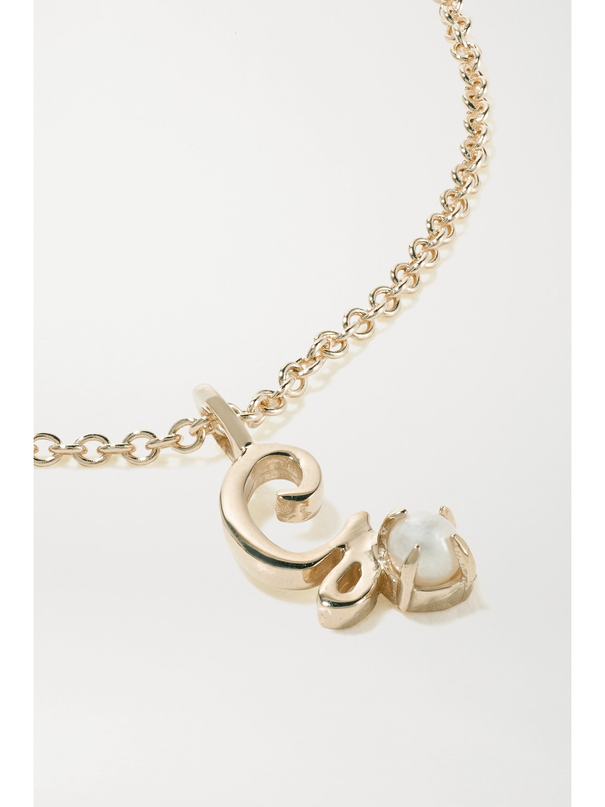 Stone And Strand Alphabet 9-karat Gold Pearl Necklace In Gold