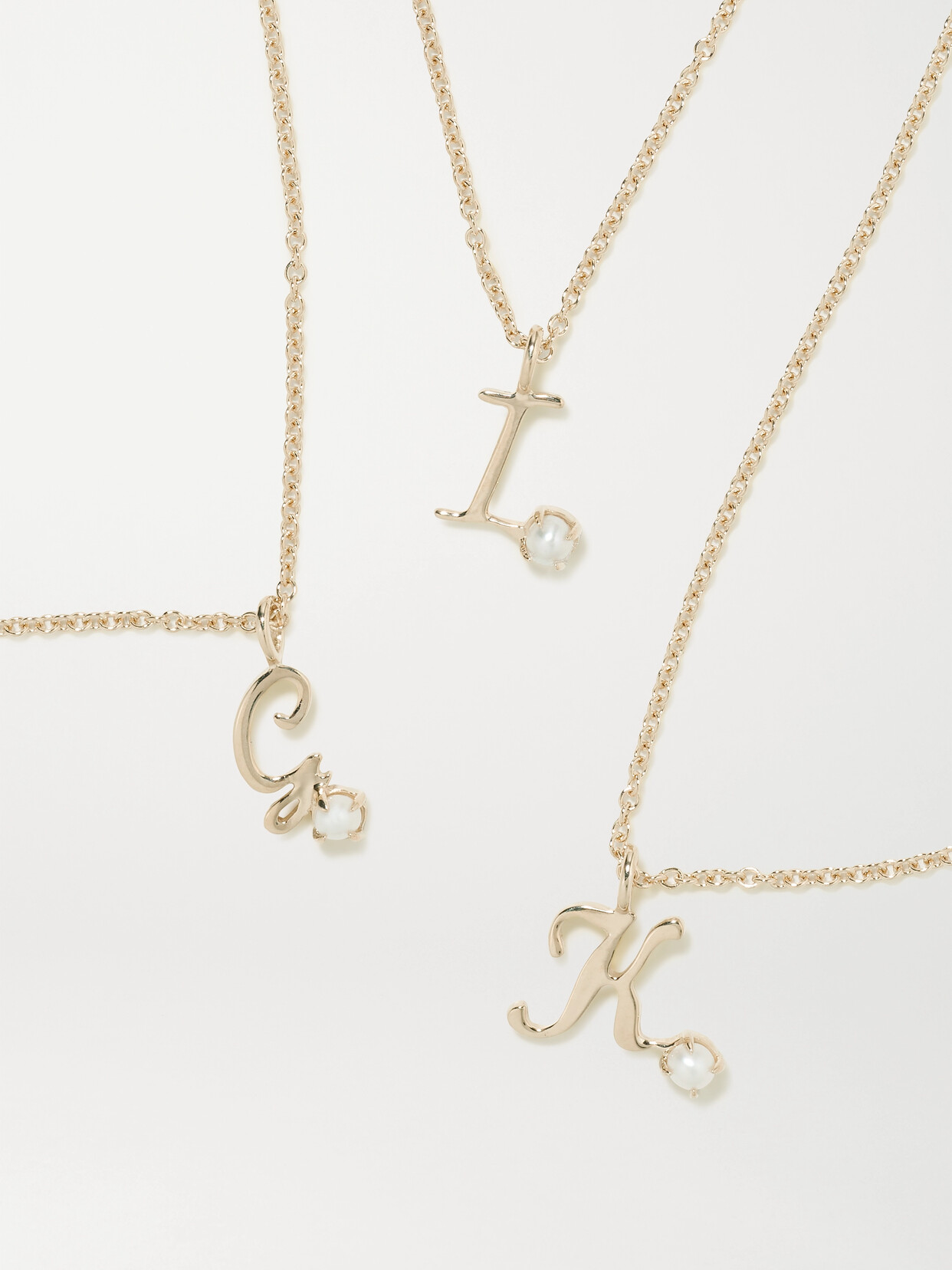 Stone And Strand Alphabet 9-karat Gold Pearl Necklace