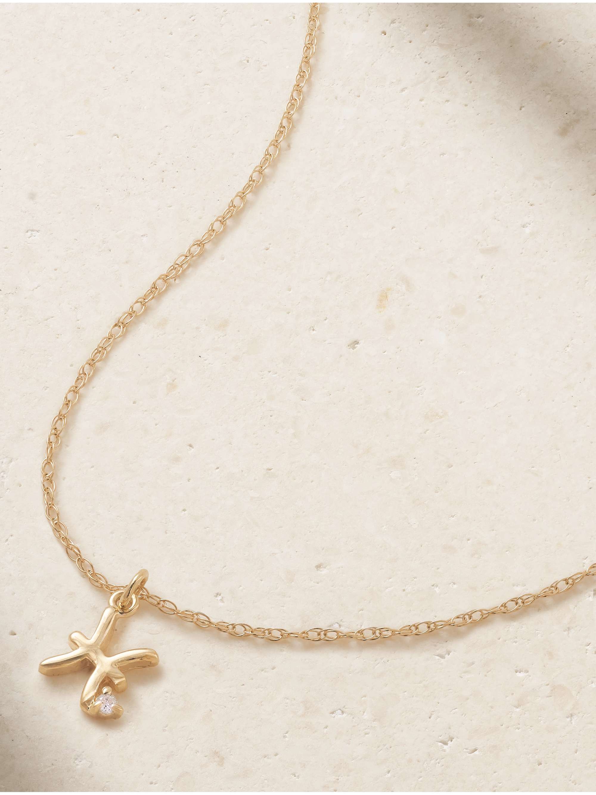 STONE AND STRAND Zodiac 9karat gold diamond necklace NETAPORTER