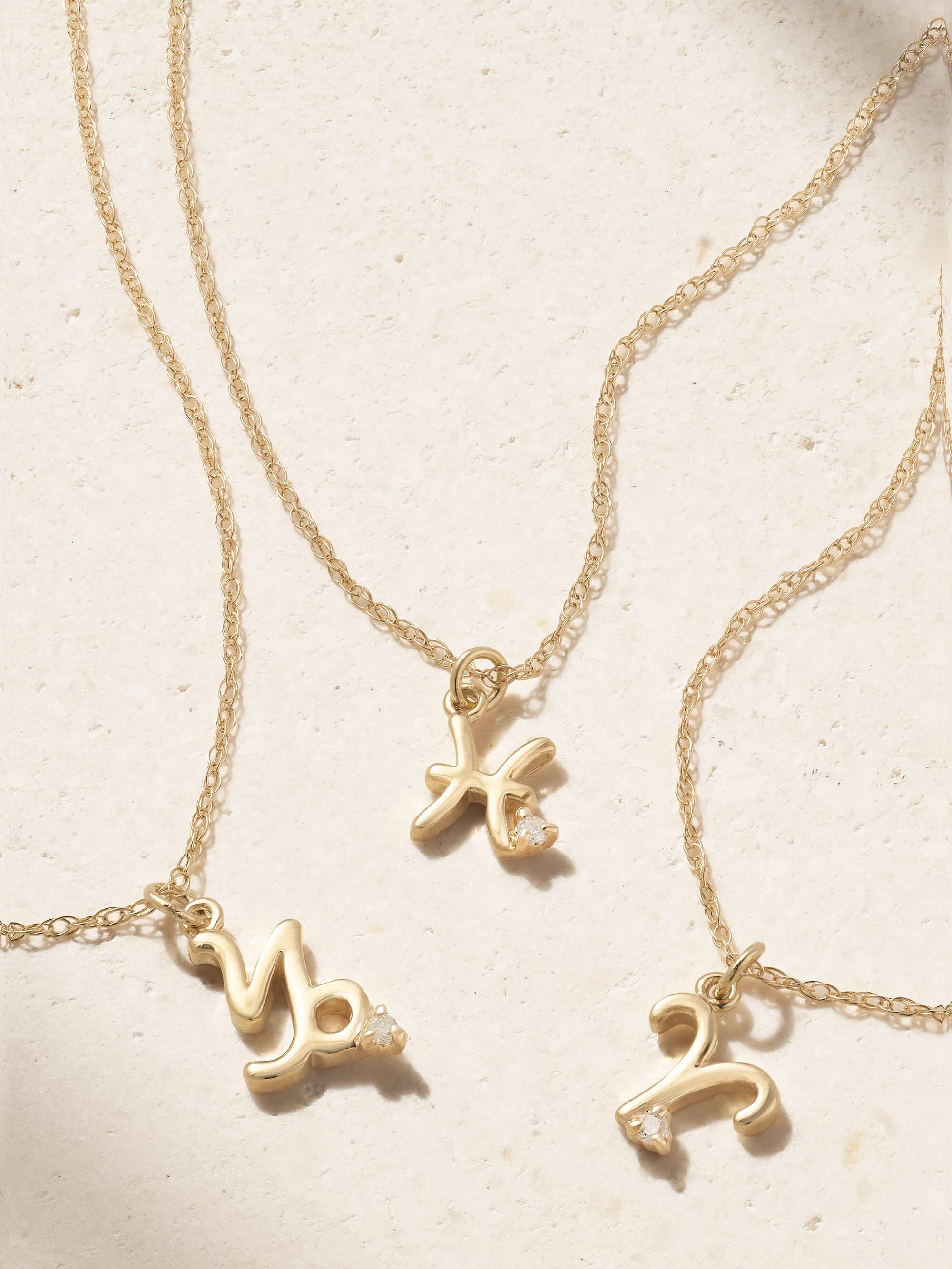 STONE AND STRAND Zodiac 9-karat gold diamond necklace