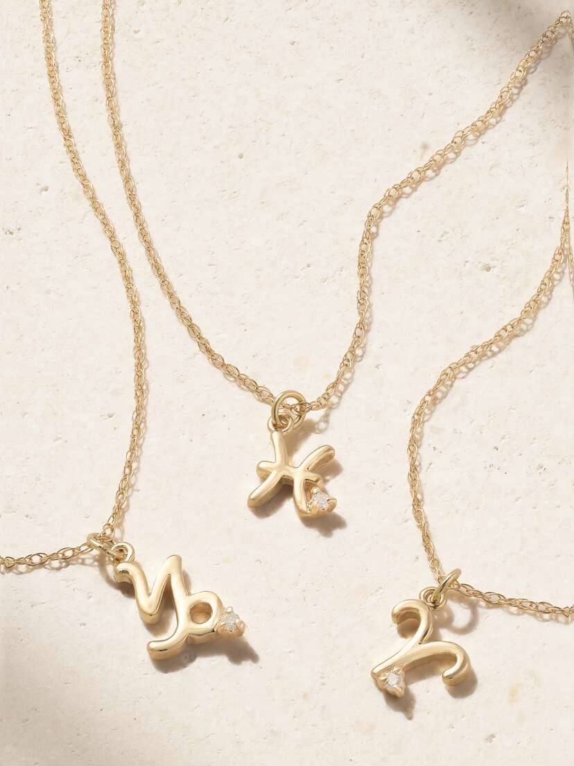 STONE AND STRAND Zodiac 9-karat Gold Diamond Necklace
