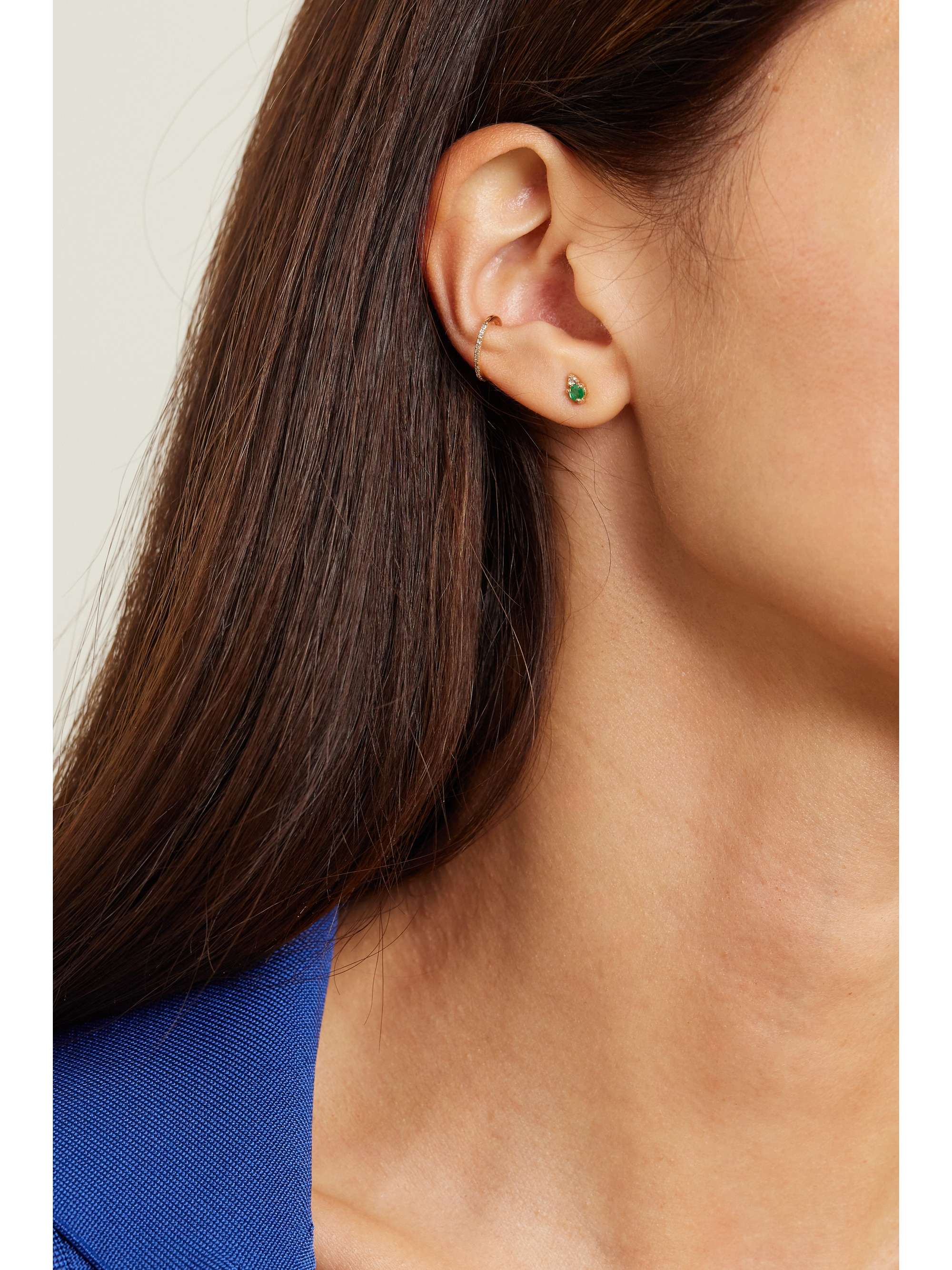 STONE AND STRAND Birthstone gold multi-stone single earring