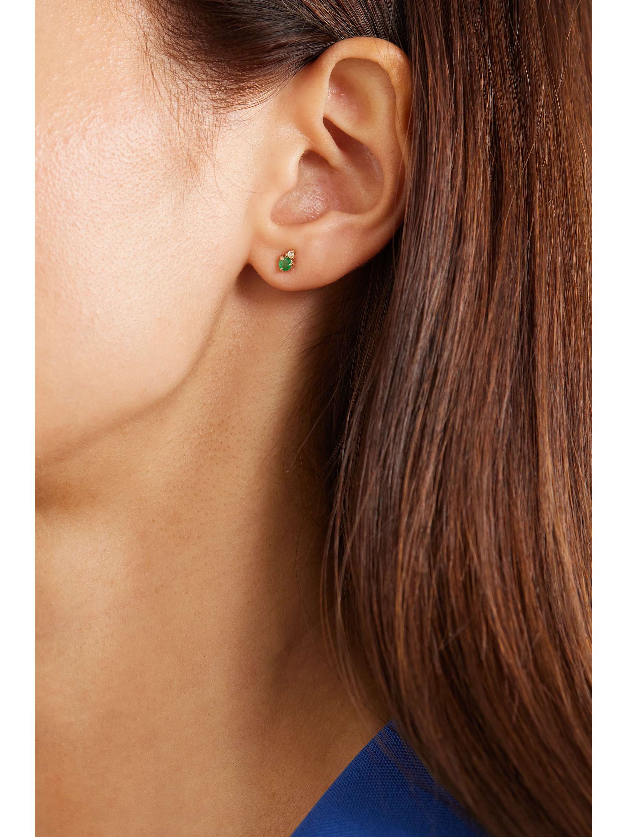 STONE AND STRAND Birthstone gold multi-stone single earring