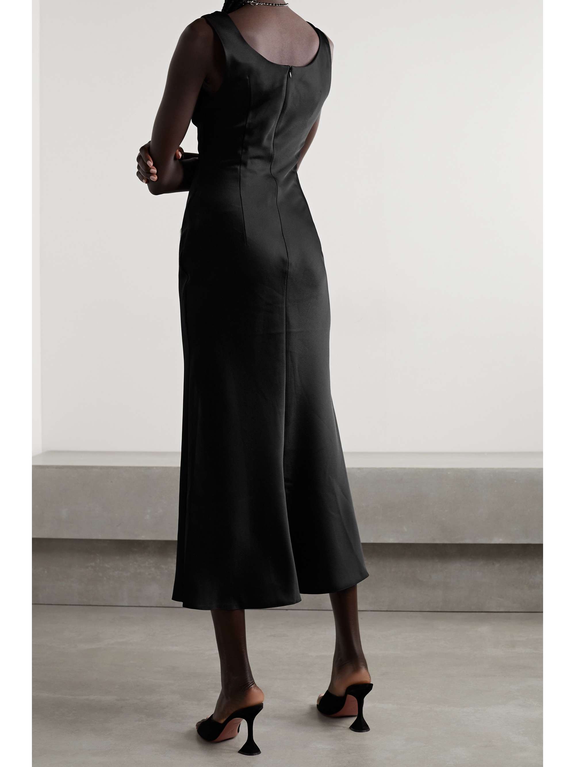 RASARIO Draped satin midi dress