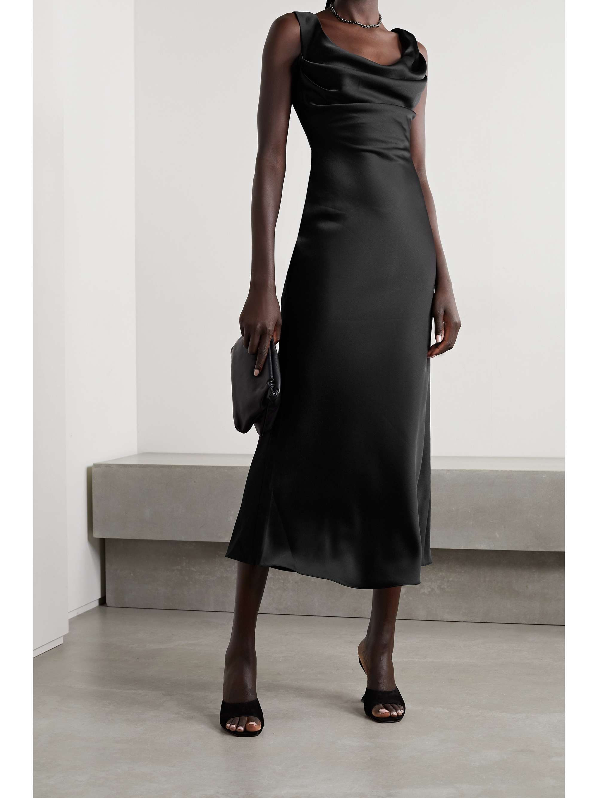 RASARIO Draped satin midi dress