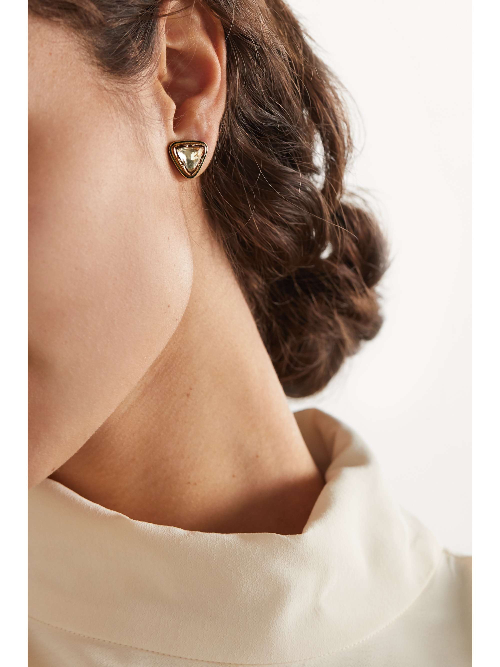 AMRAPALI LONDON Sterling silver and 18-karat gold diamond earrings