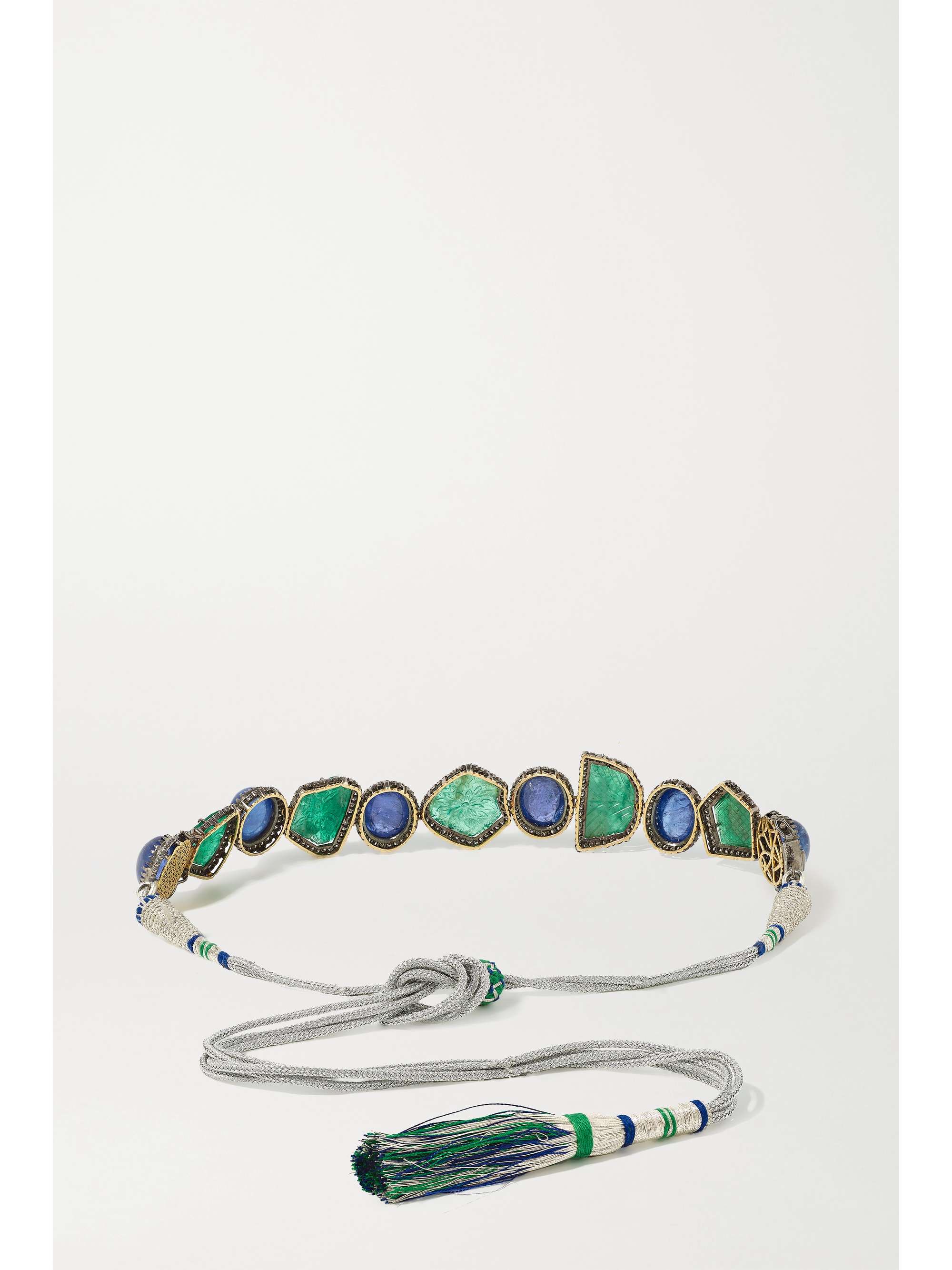 AMRAPALI LONDON Sterling silver-plated 18-karat gold multi-stone bracelet