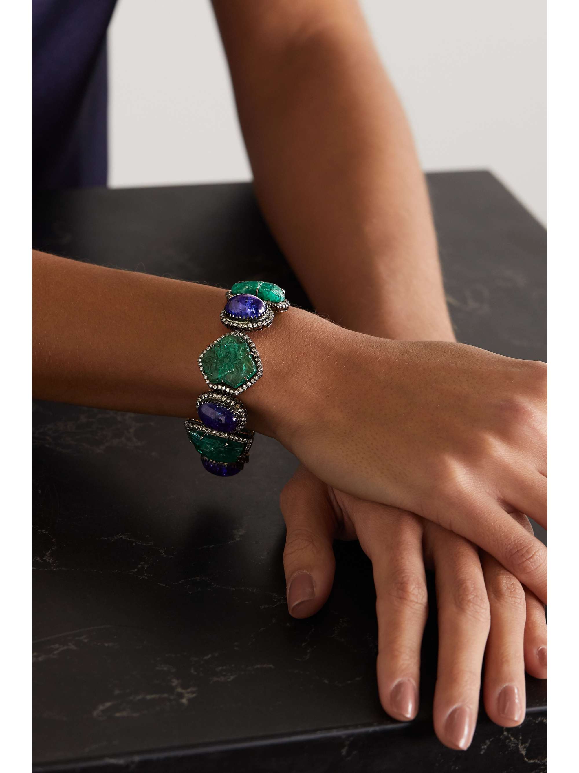 AMRAPALI LONDON Sterling silver-plated 18-karat gold multi-stone bracelet
